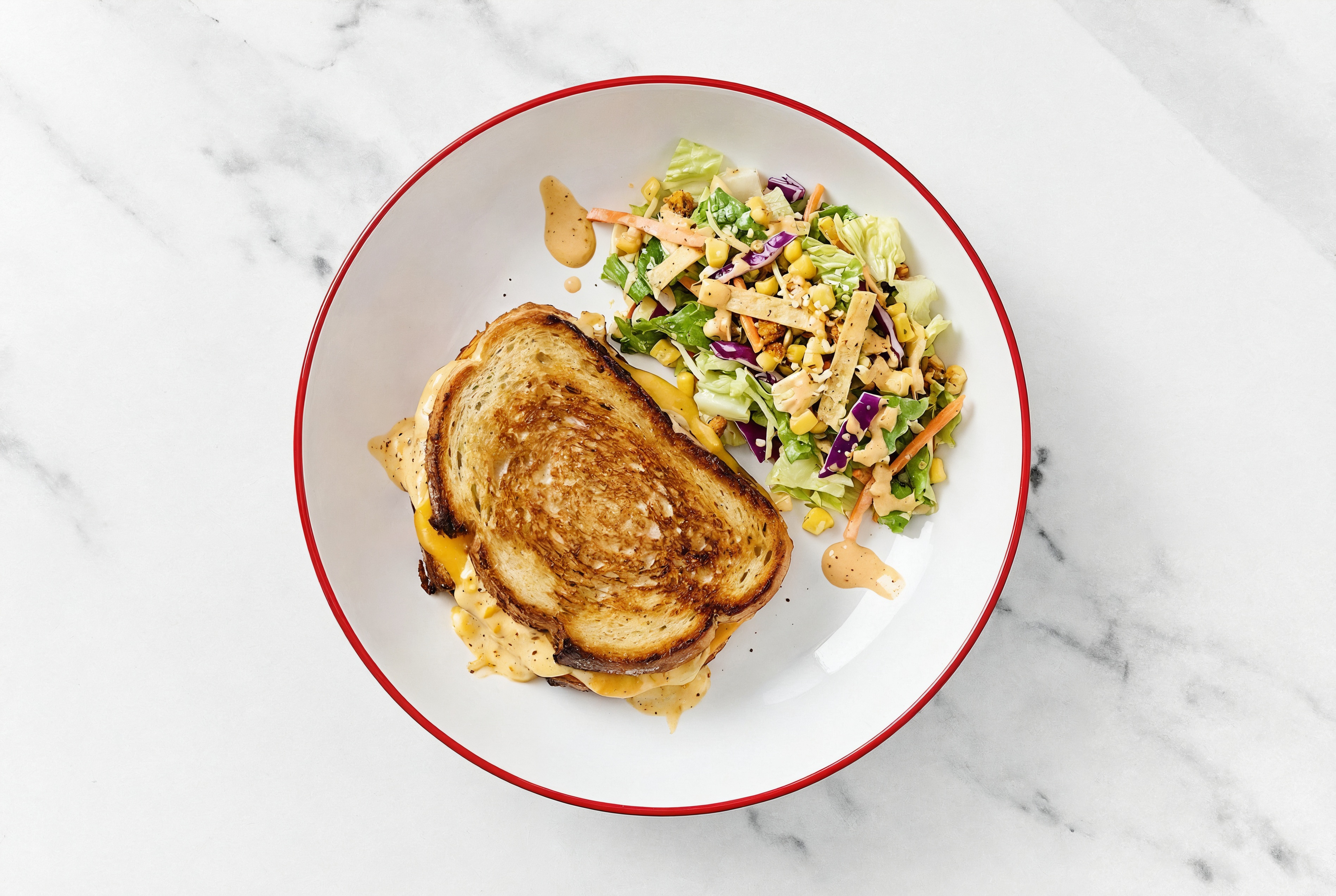 Grilled Cheese with Mexican Chopped Salad Kit Street Corn + Cheddar on Country Bread