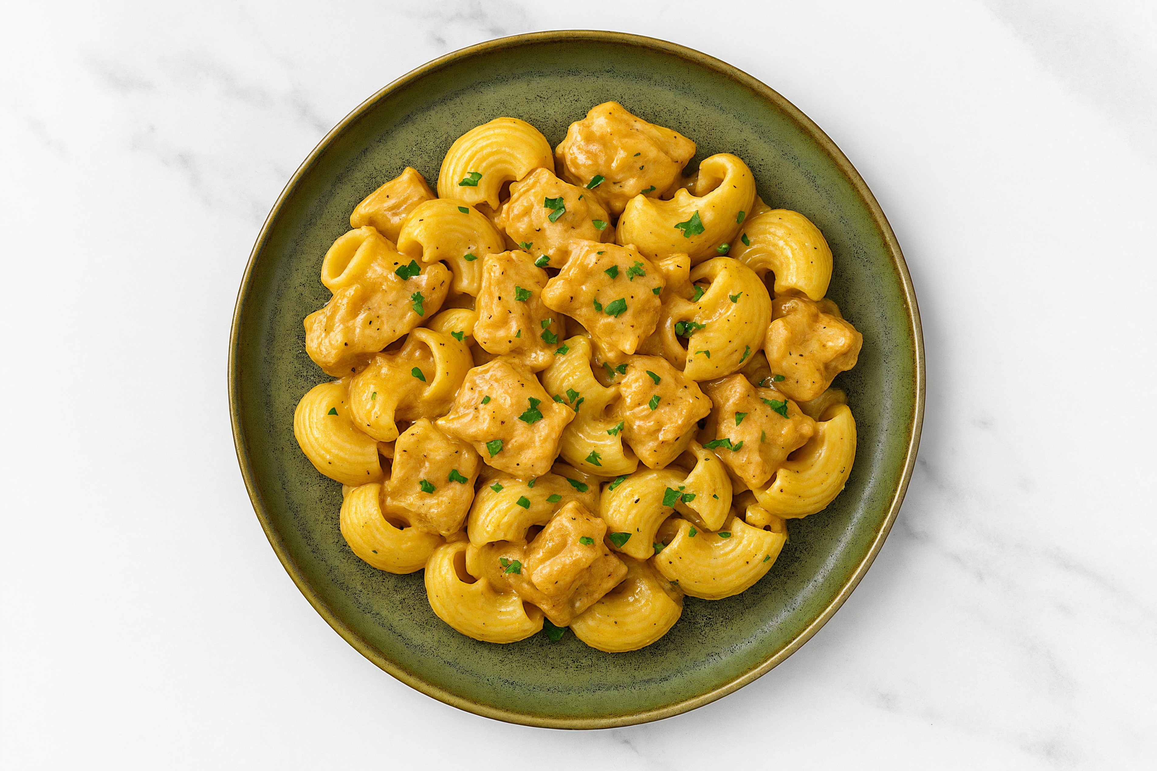 Roasted Garlic Chicken over Pasta