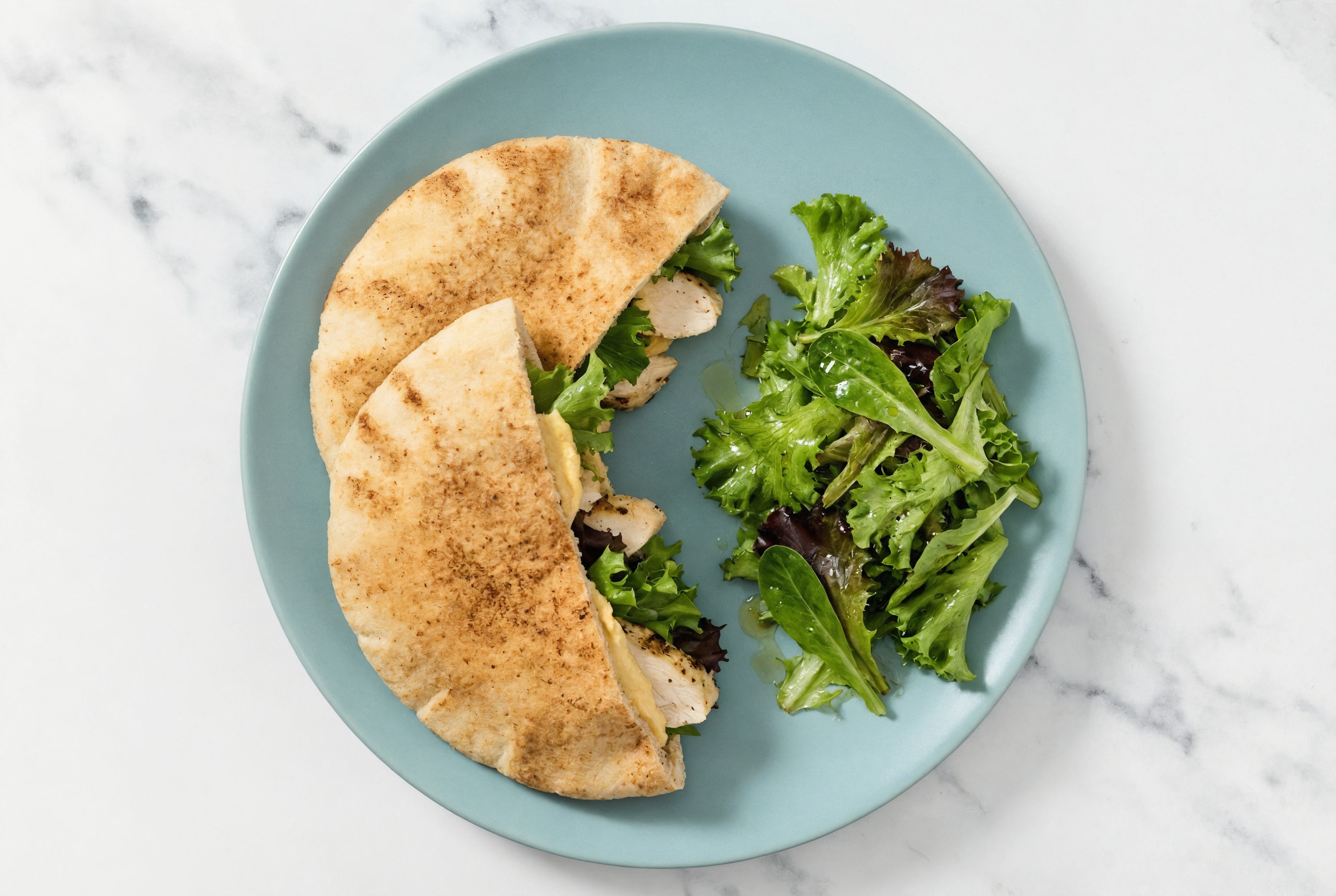 Savory Shawarma-Inspired Seasoned Grilled Chicken Breast Traditional Pita Sandwich