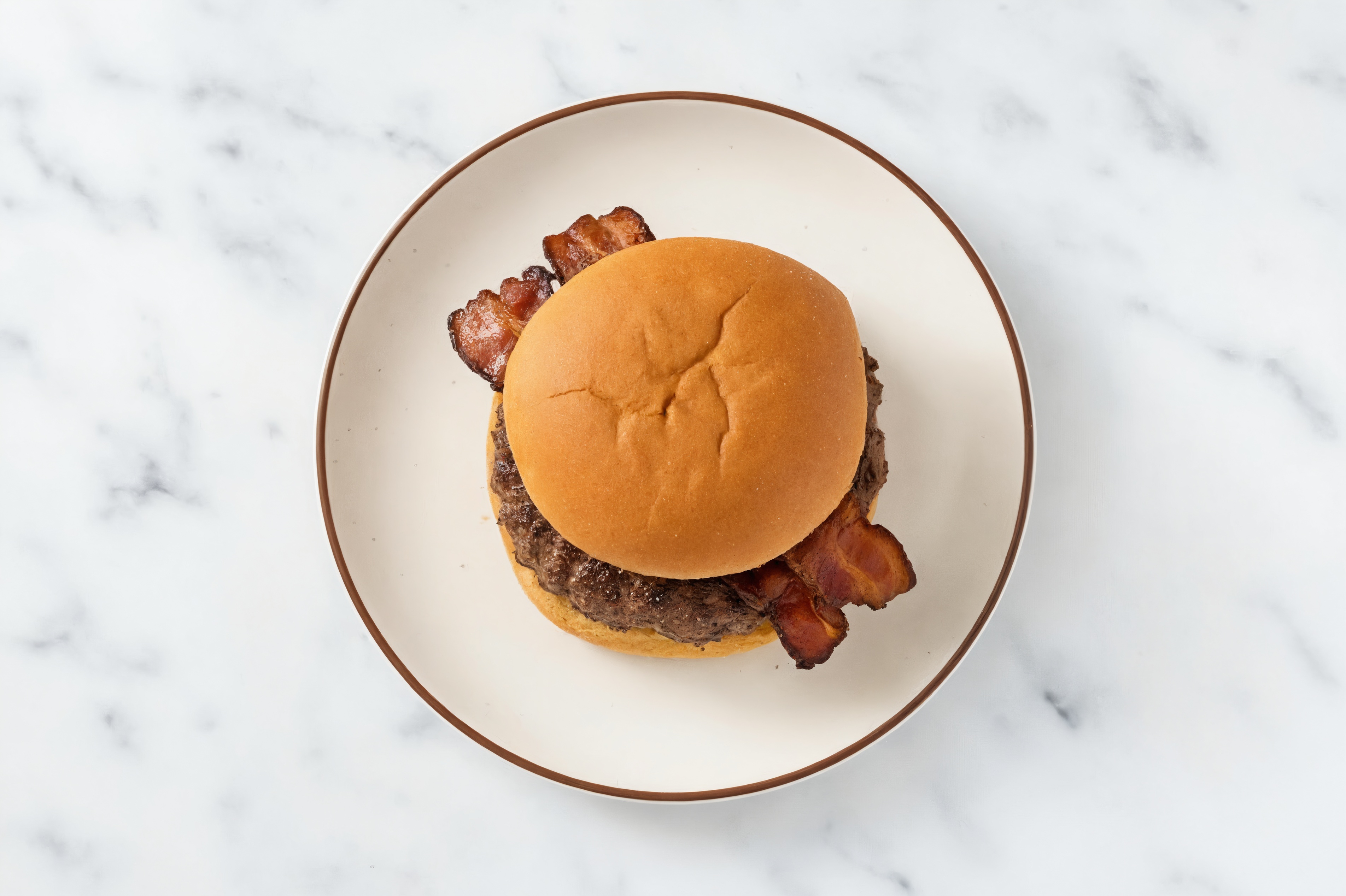 MyBacon Burger on GF Buns with Wagyu Beef Patties