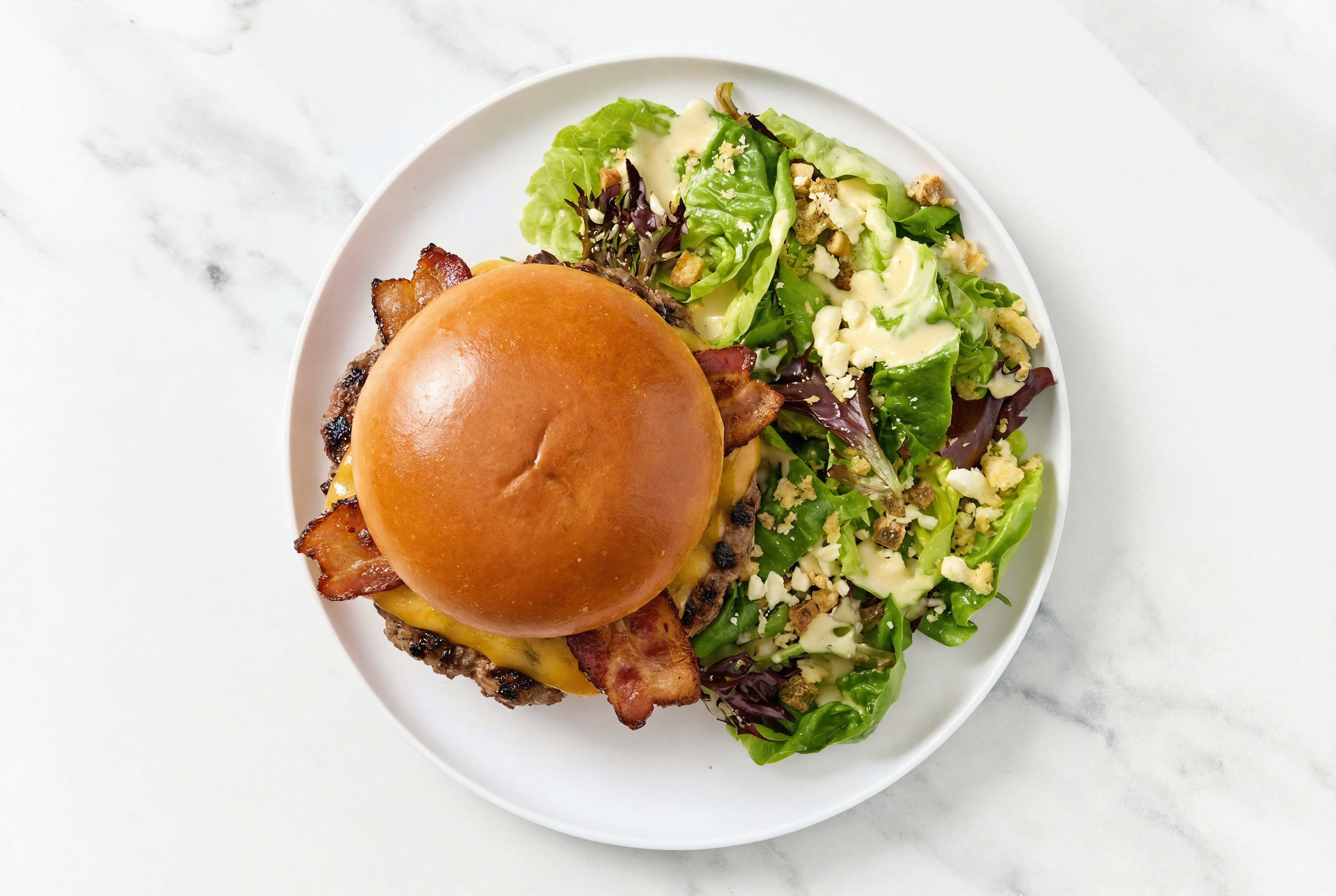 Bacon Cheeseburger + Little Gem Salad