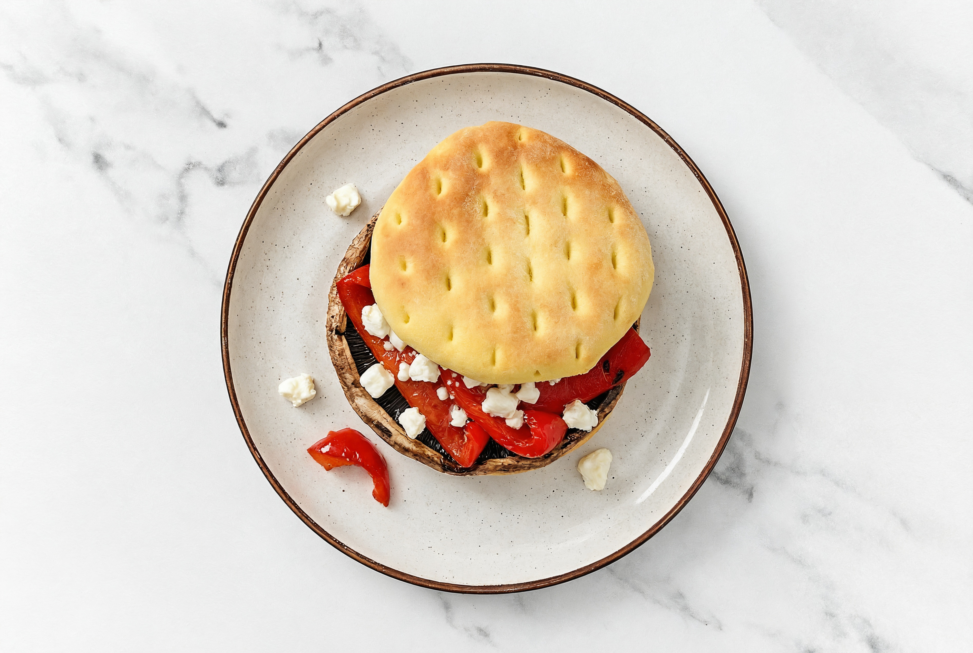  Creamy Goat Cheese Grilled Pepper + 'Shroom Sandwich