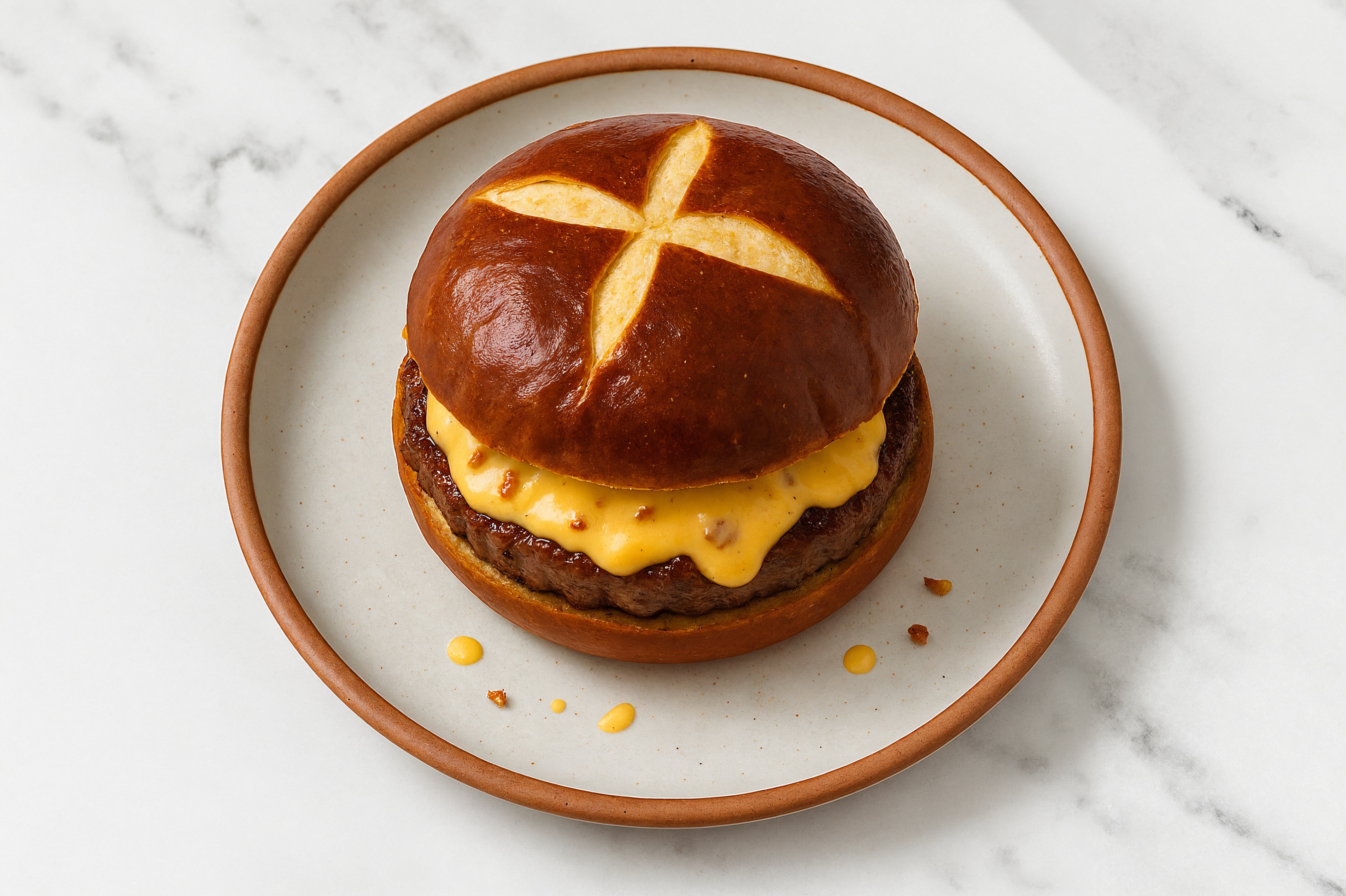 Creamy Cheddar Maple Bacon Cheeseburger