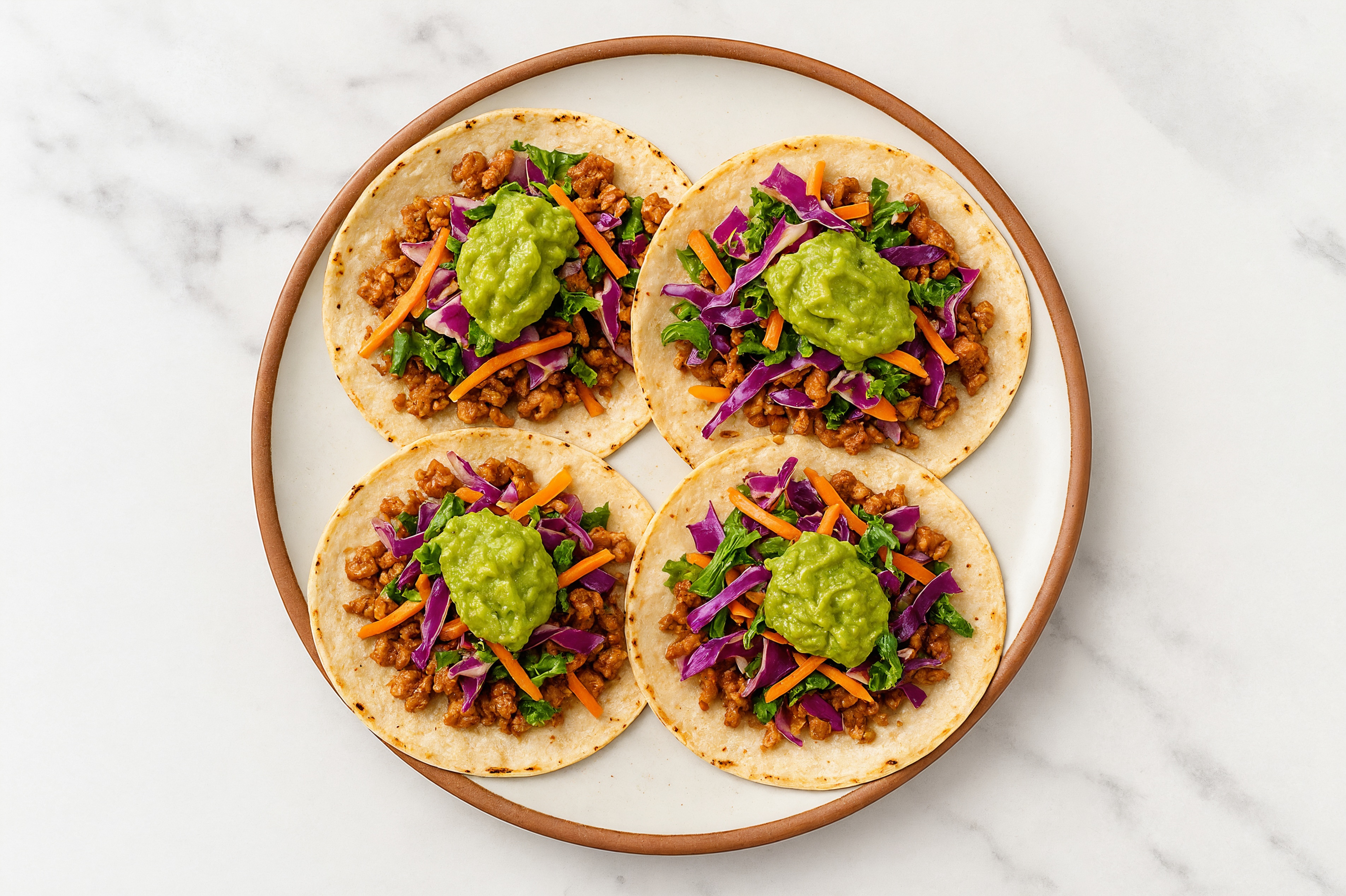Rainbow Turkey + Guacamole Tostadas