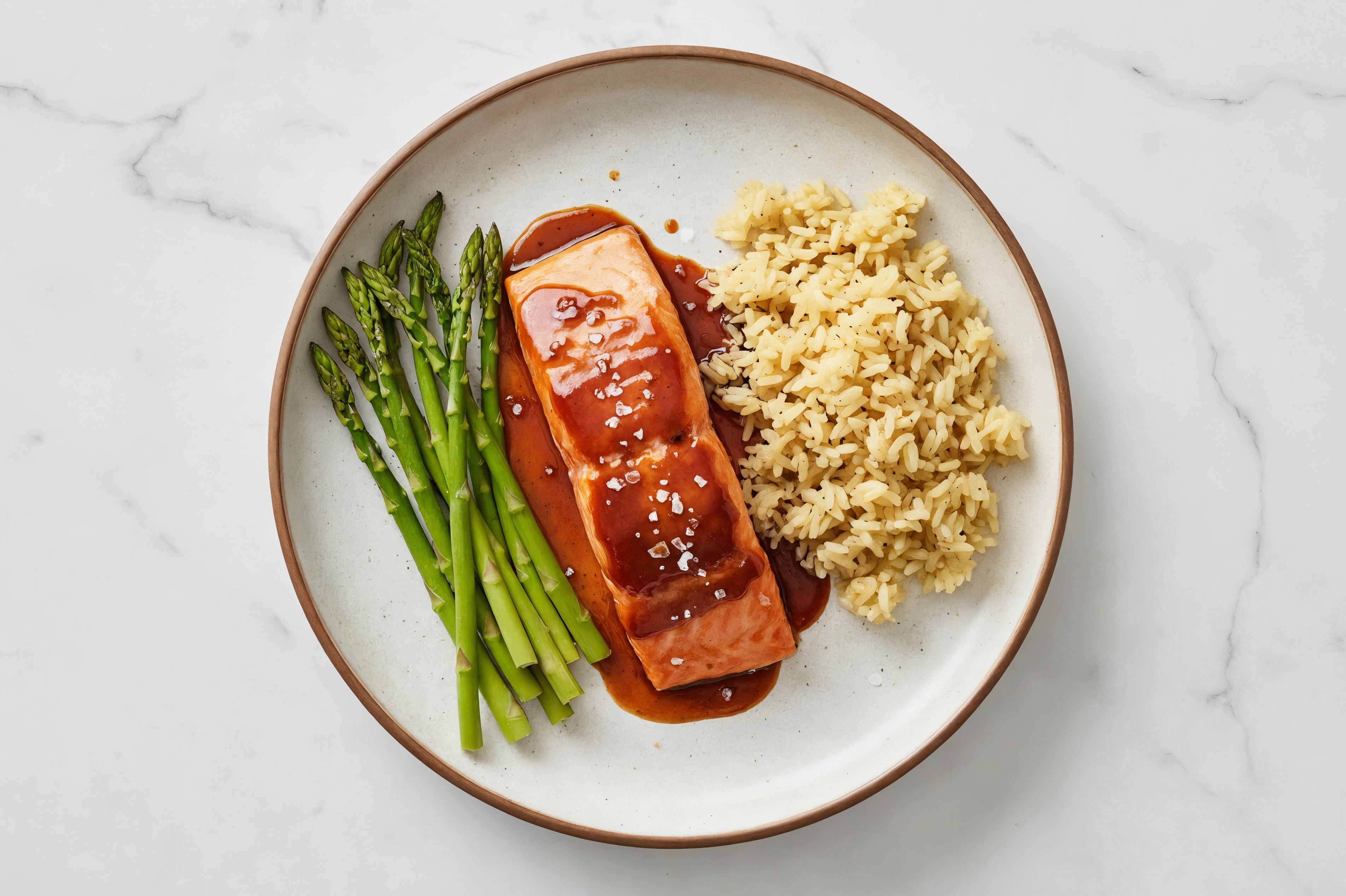 Japanese BBQ Roasted Salmon + Asparagus Over Rice