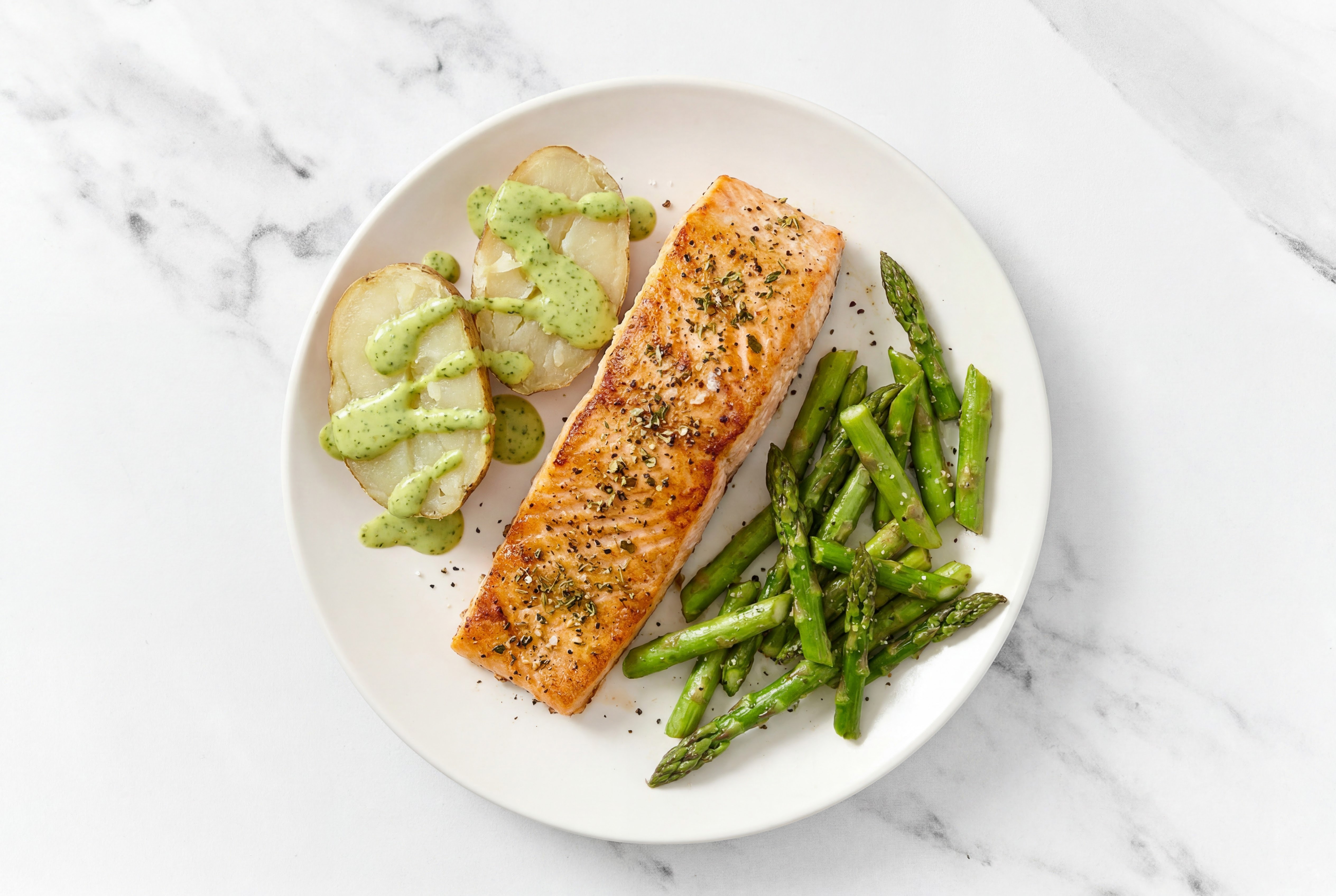 Salmon + Green Goddess Potatoes