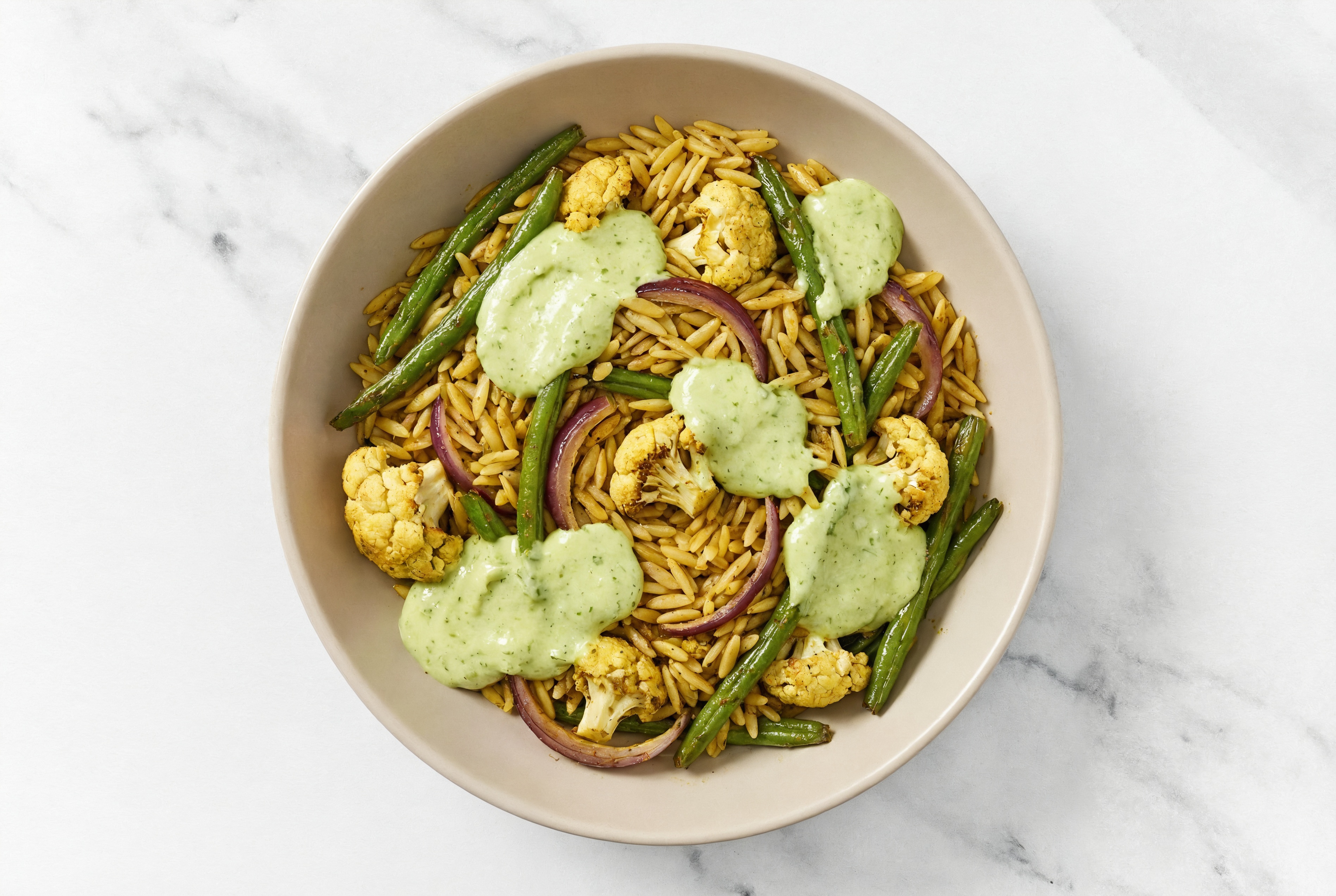 Air Fryer Mediterranean Veggie Bowl with Madras Curry Powder