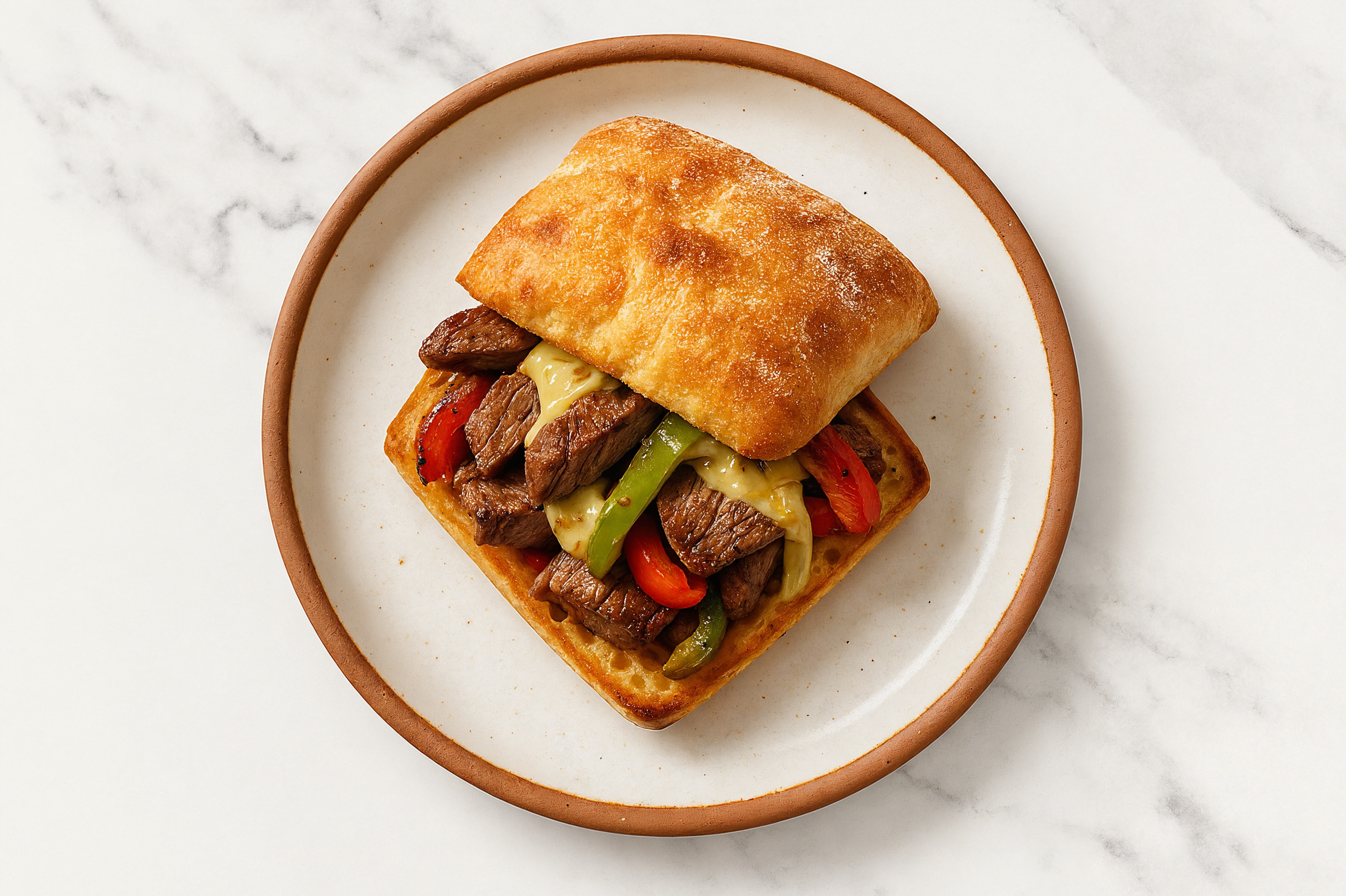 Easy-Cleanup Ciabatta Philly Cheesesteak with Beef Sirloin Steak