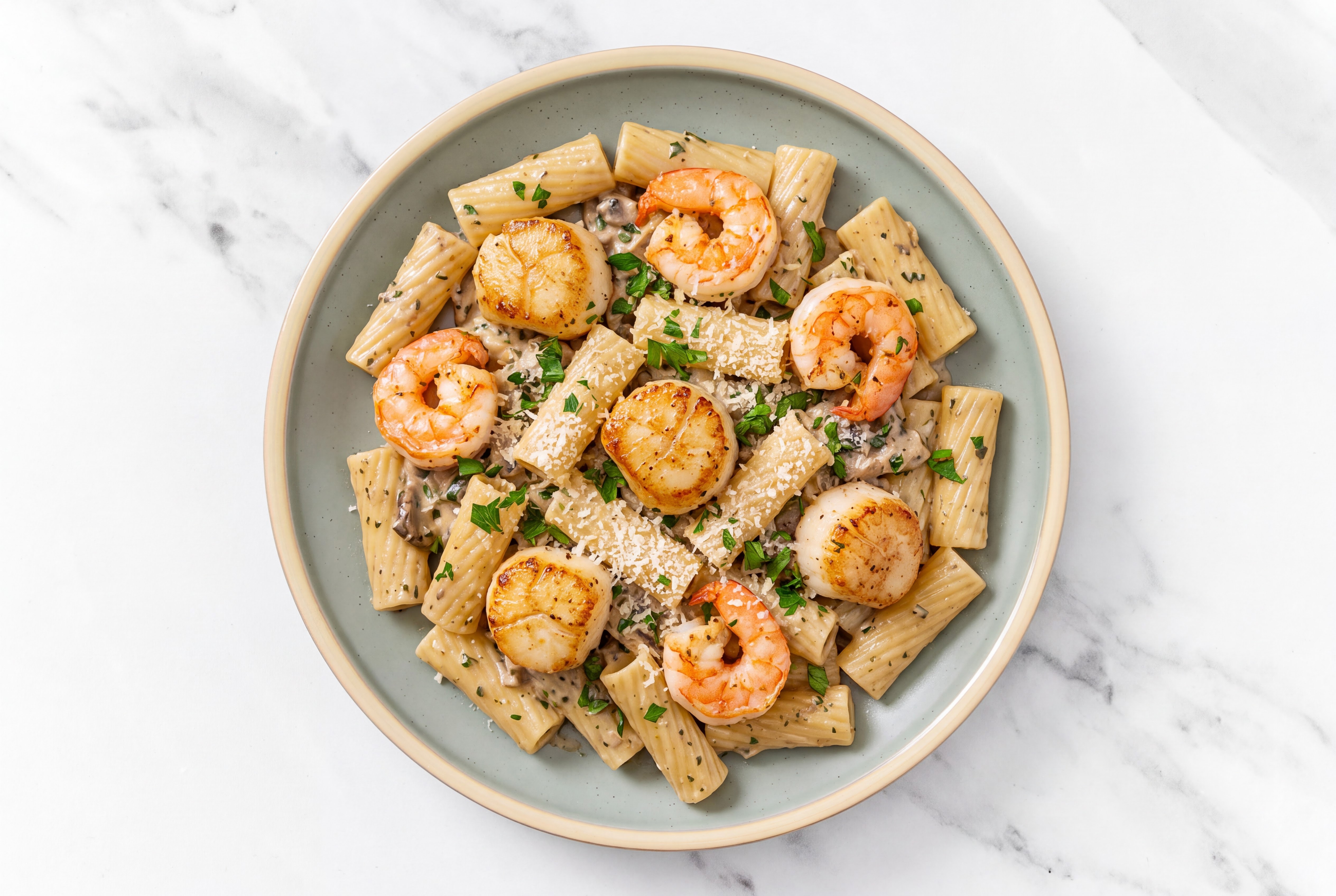 Shrimp + Scallop Rigatoni Pasta Truffle