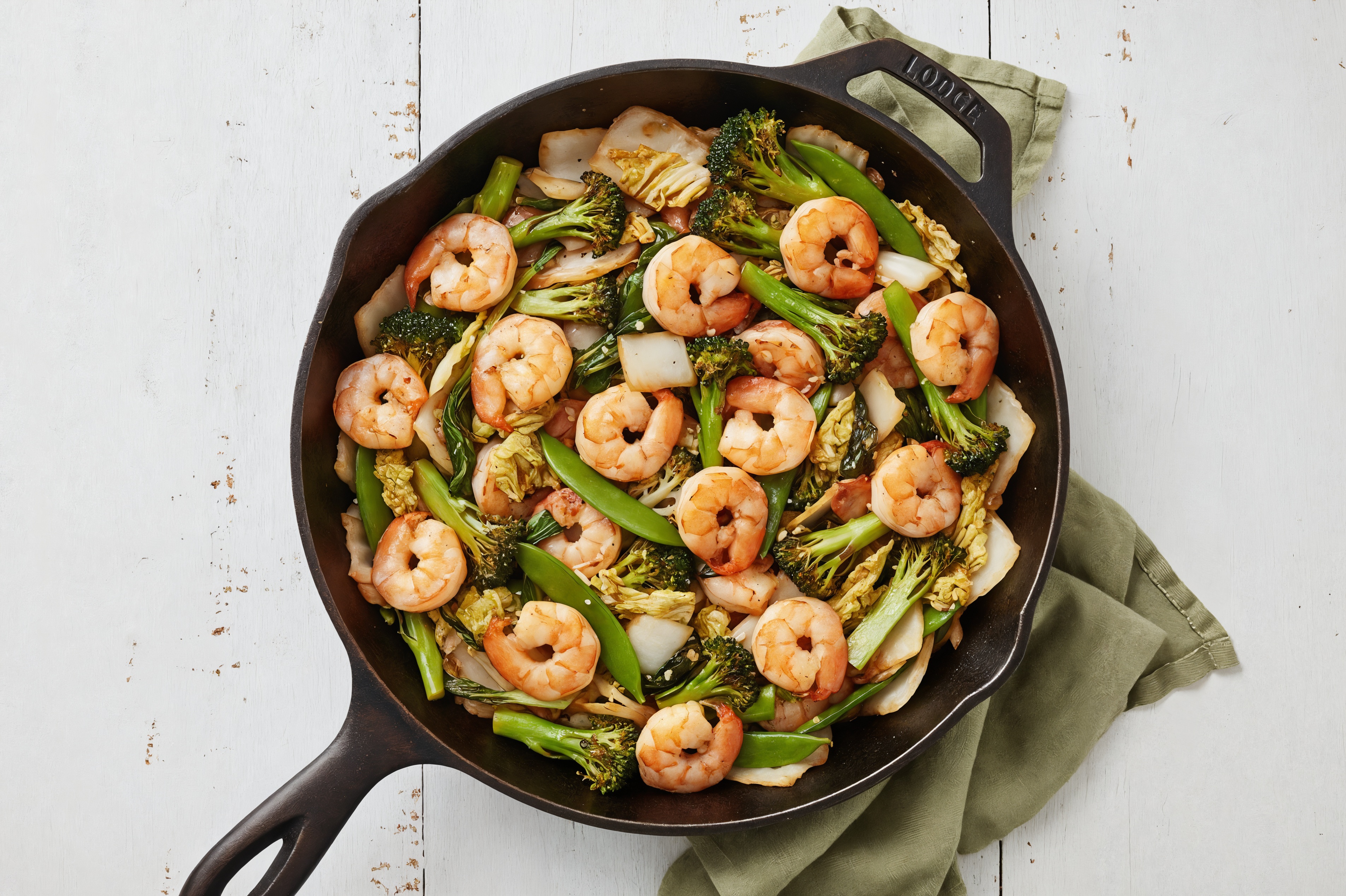 Japanese BBQ Shrimp Stir-Fry with Broccoli & Bok Choy