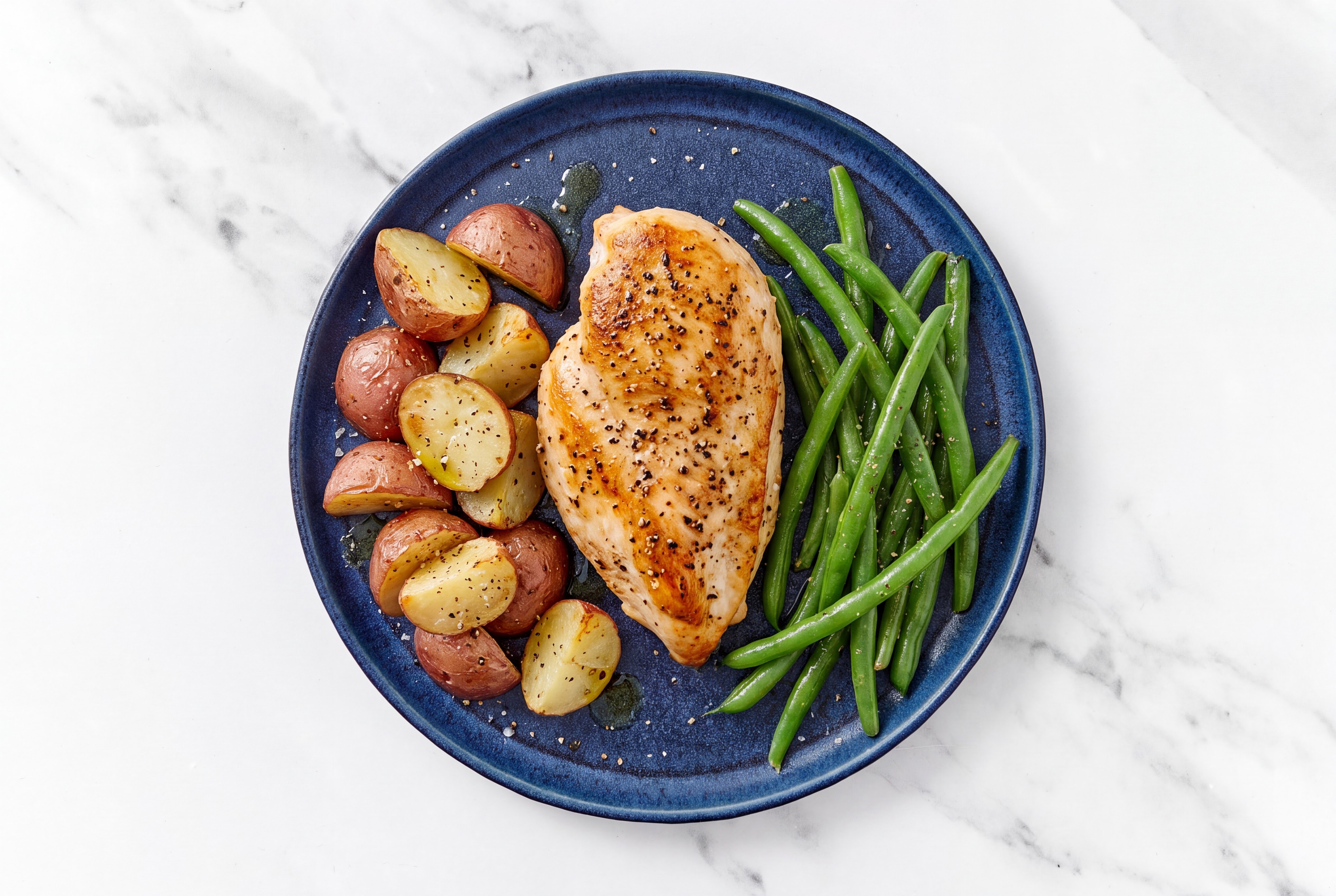 Seared Chicken with Red Potatoes + Green Beans