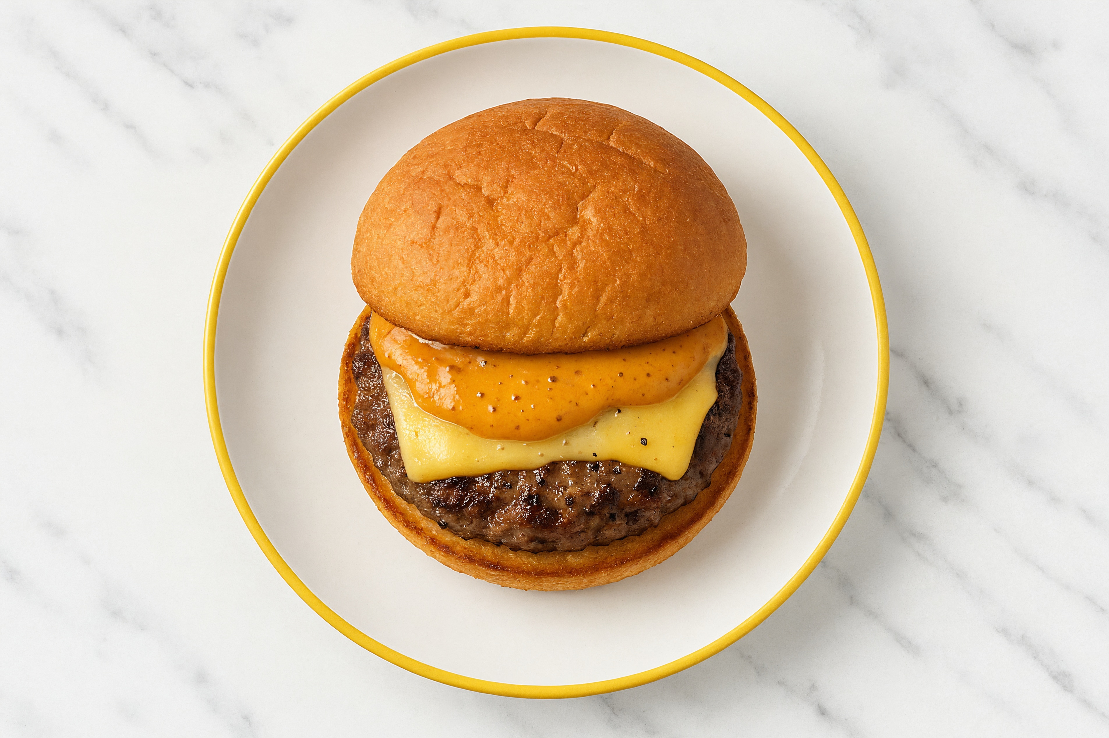 Gouda Beef Burger on GF Bun with Smoky BBQ Sauce