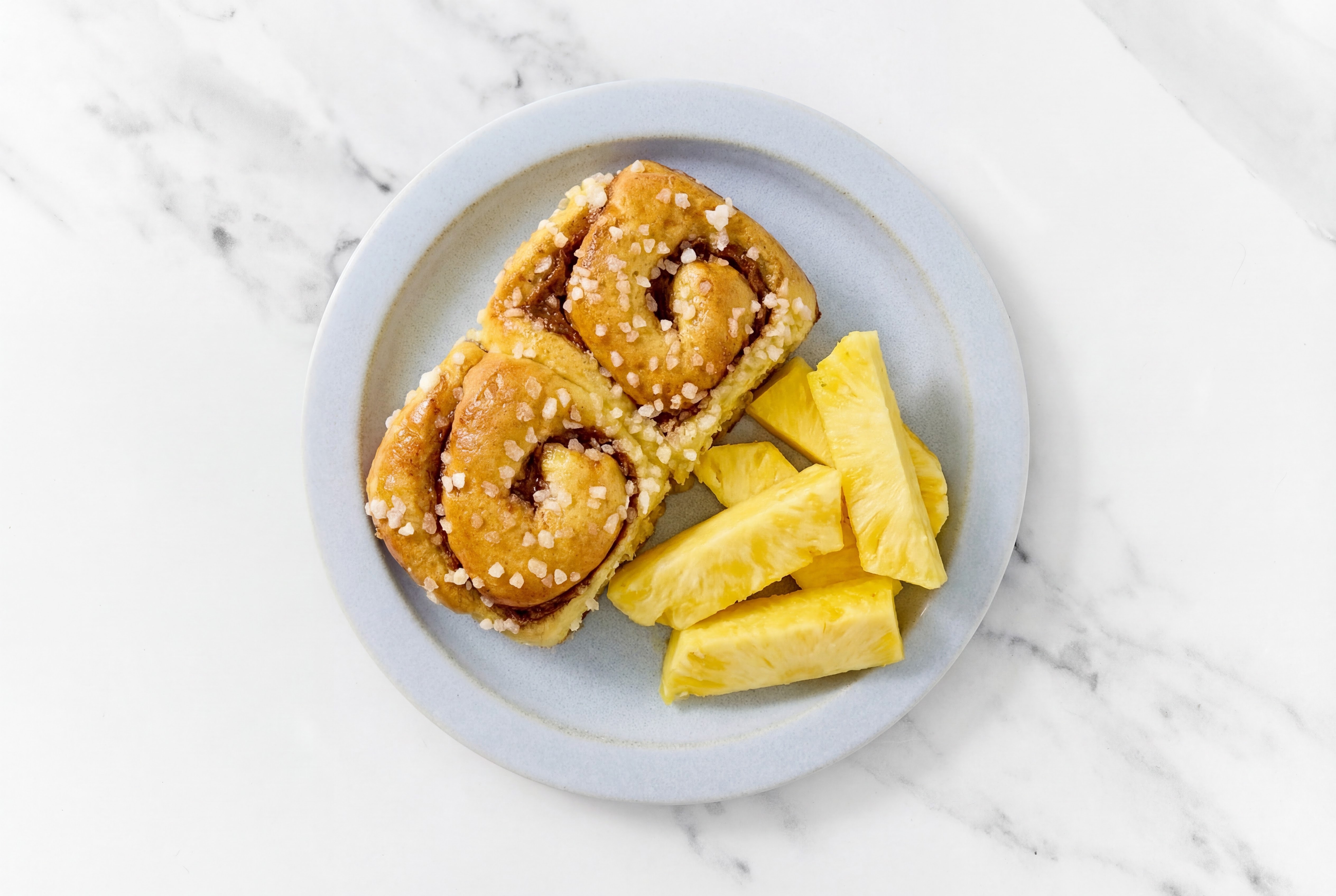 Cinnamon Brioche Rolls & Fresh Cut Pineapple