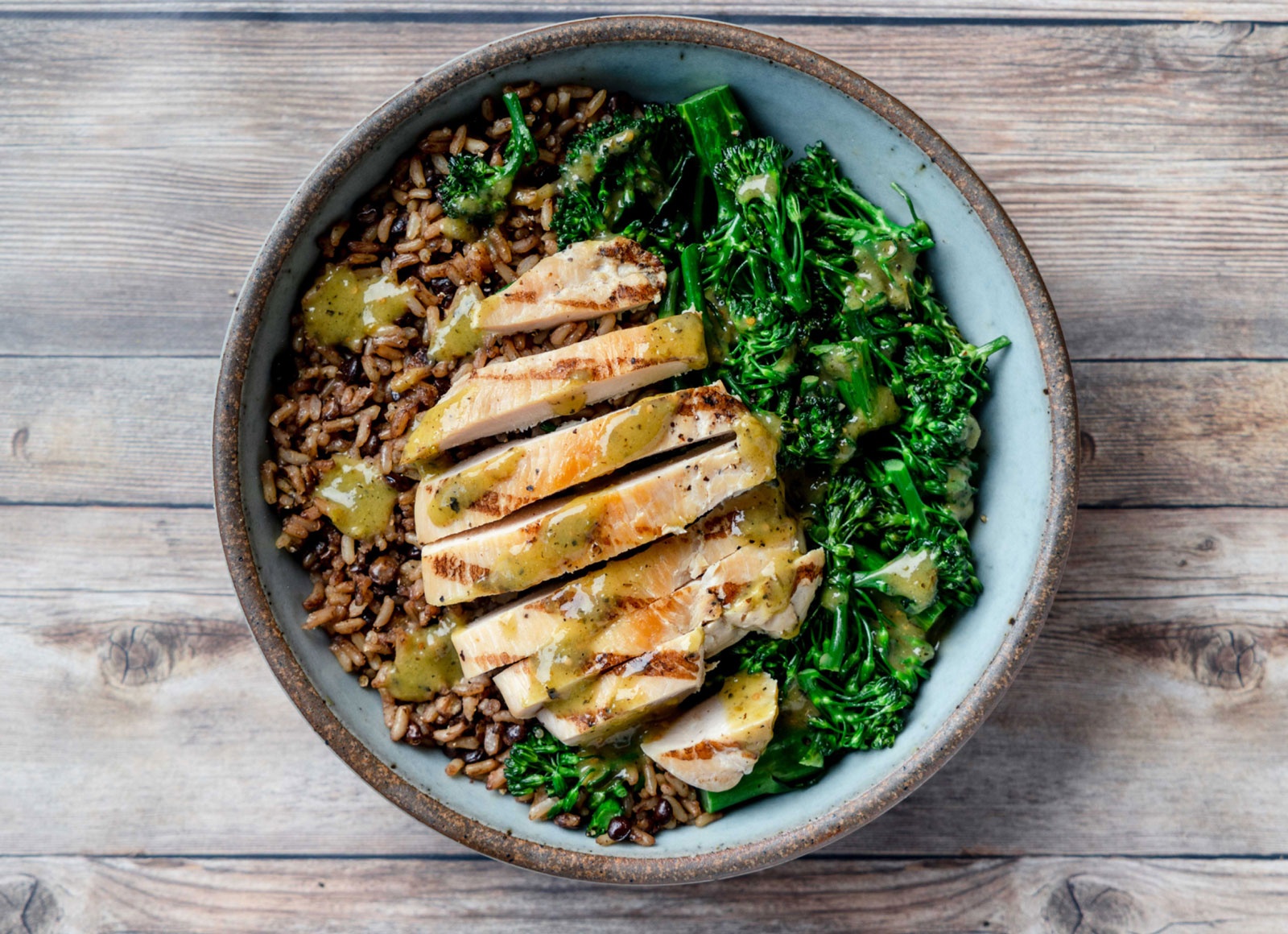 Spicy Seasoned Grilled Chicken Breast 'n Baby Broccoli Bowl
