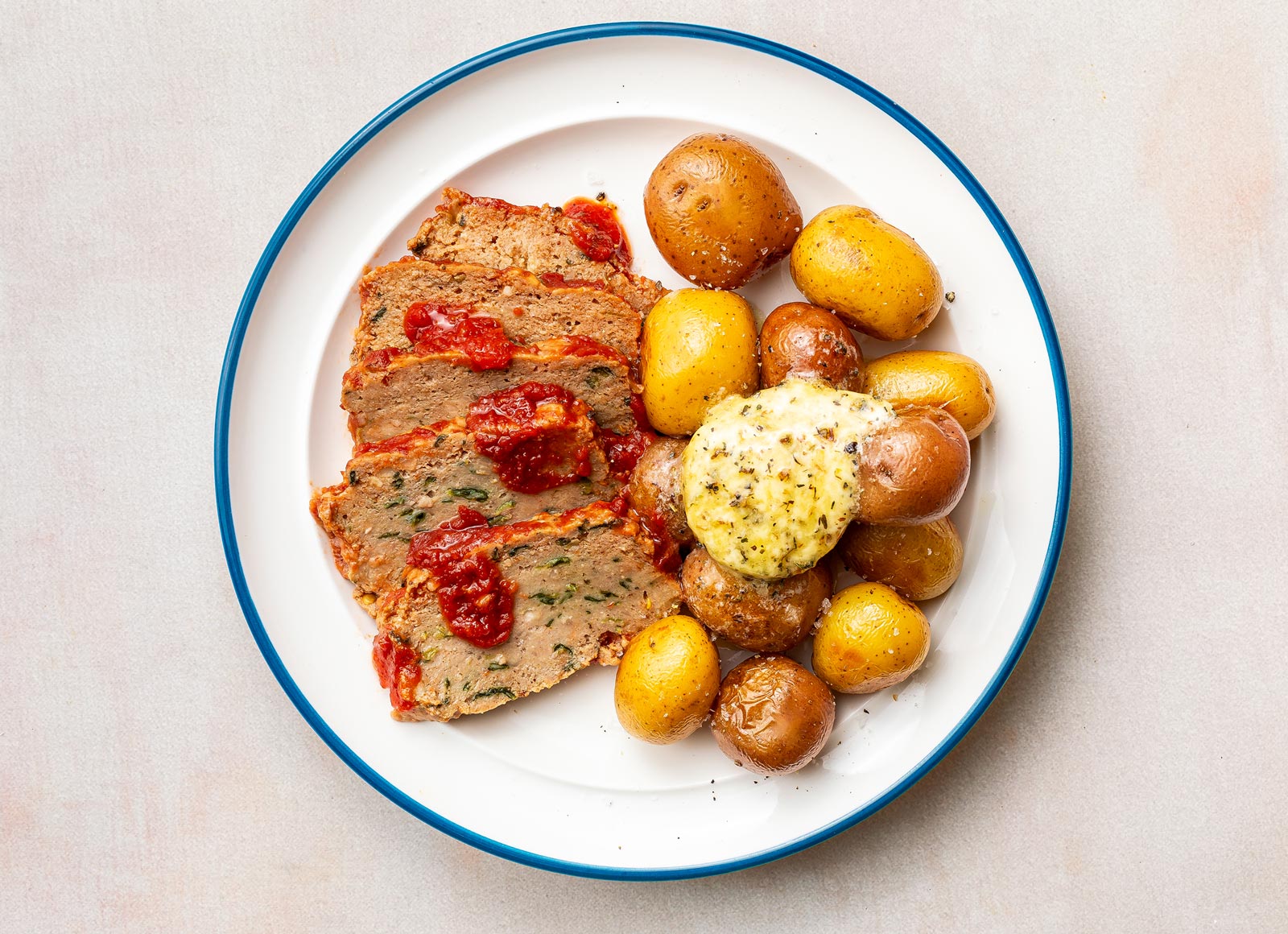  Turkey Meatloaf + Herby Roast Potatoes