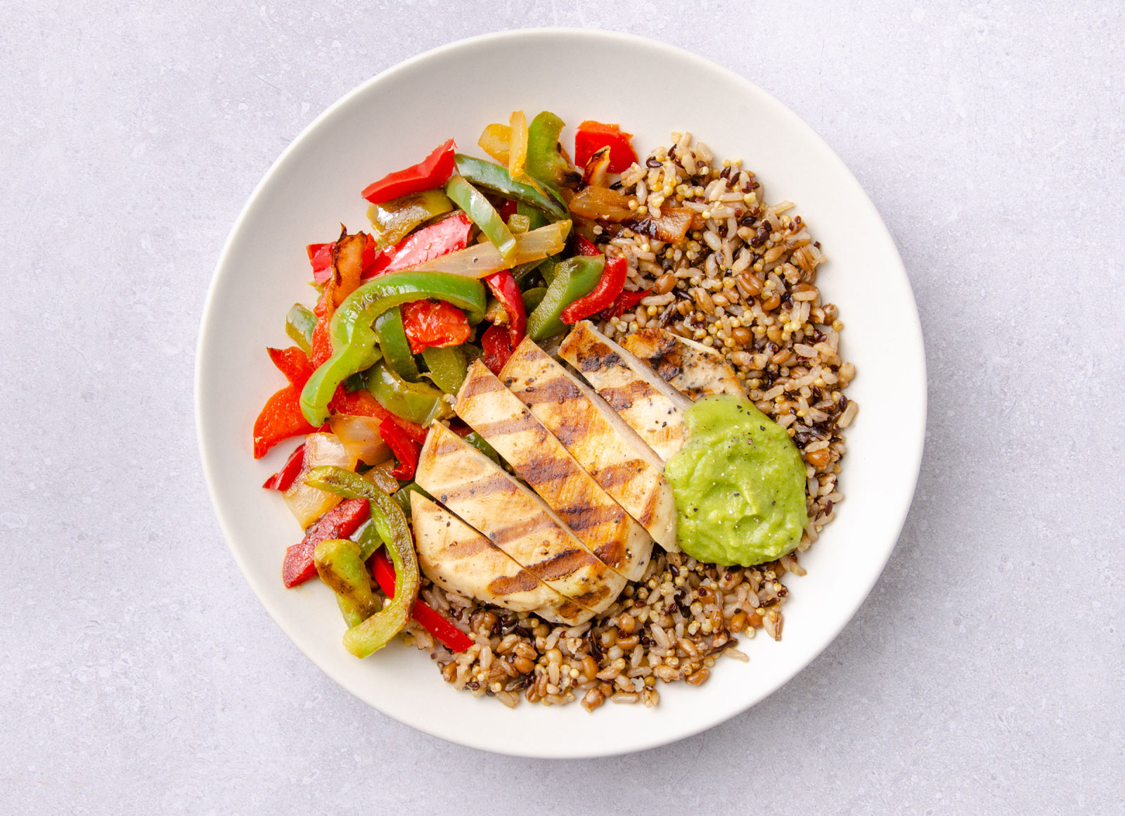 Grilled Seasoned Chicken Breast Fajita Grain Bowl