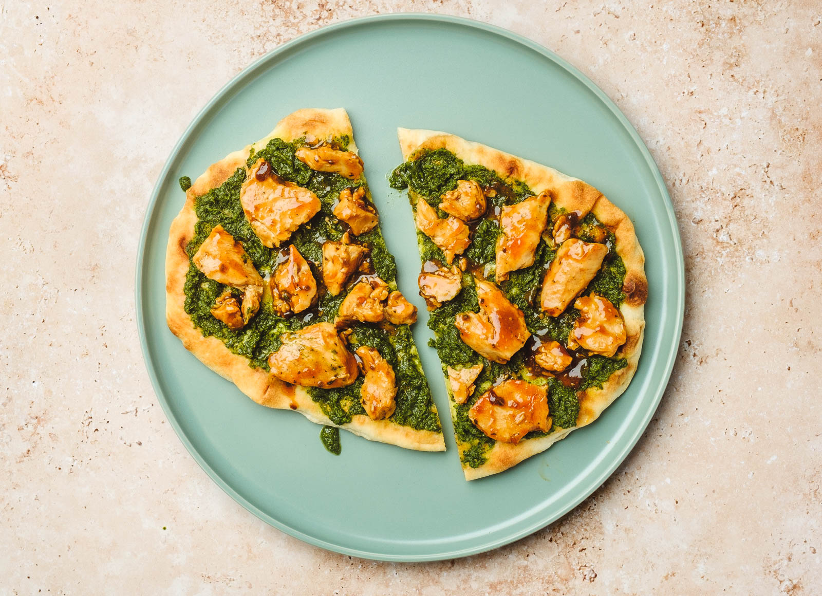 Herby Korean BBQ Chicken Flatbread with Classic Chimichurri