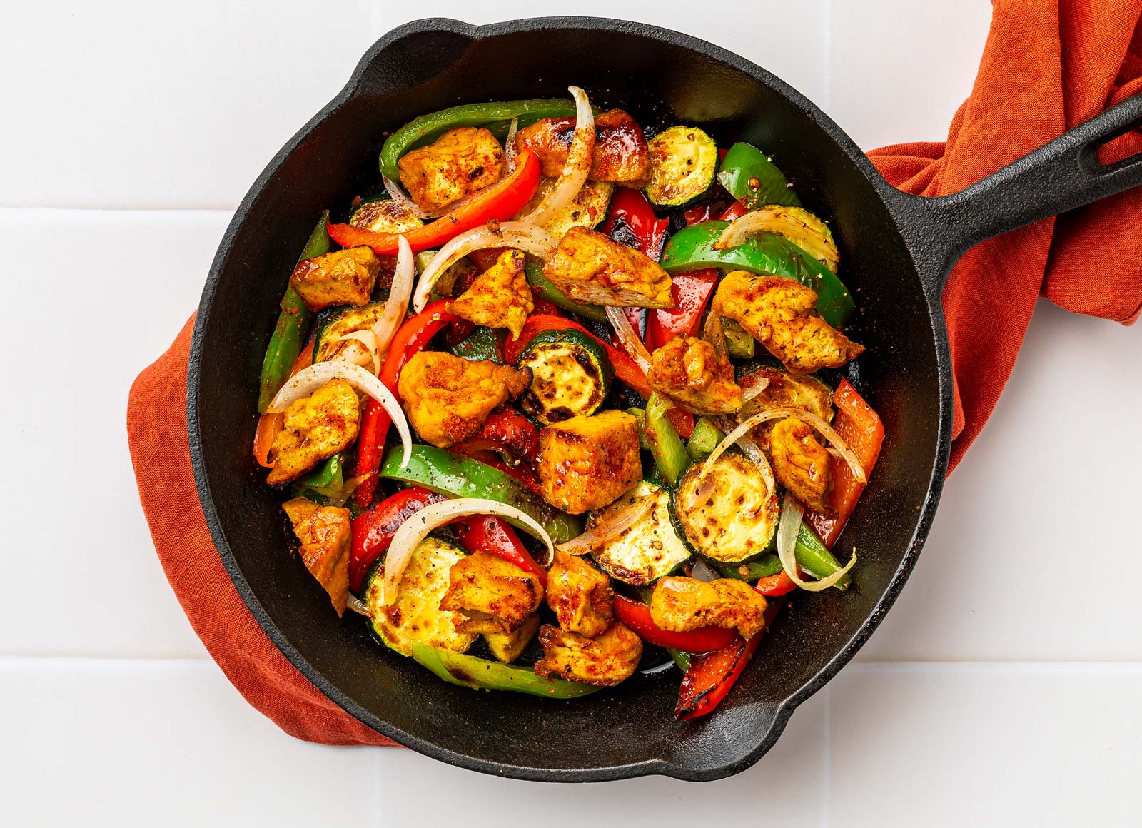 Lemongrass Tofu Nuggets + Blackened Mixed Veggies with Zucchini