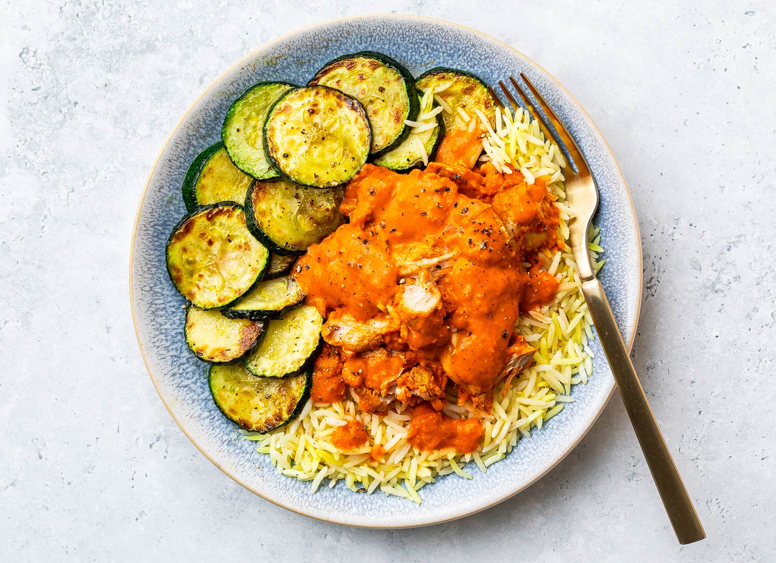 Chicken Tikka Masala + Rice with Zucchini