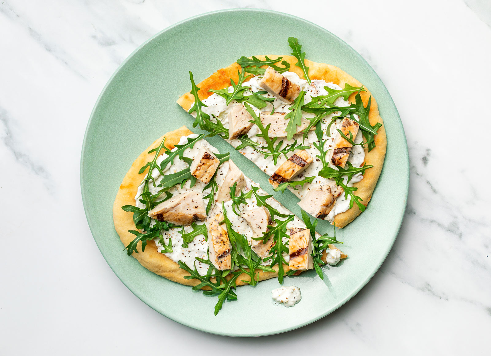 Mediterranean Inspired Seasoned Grilled Chicken Breast Flatbread