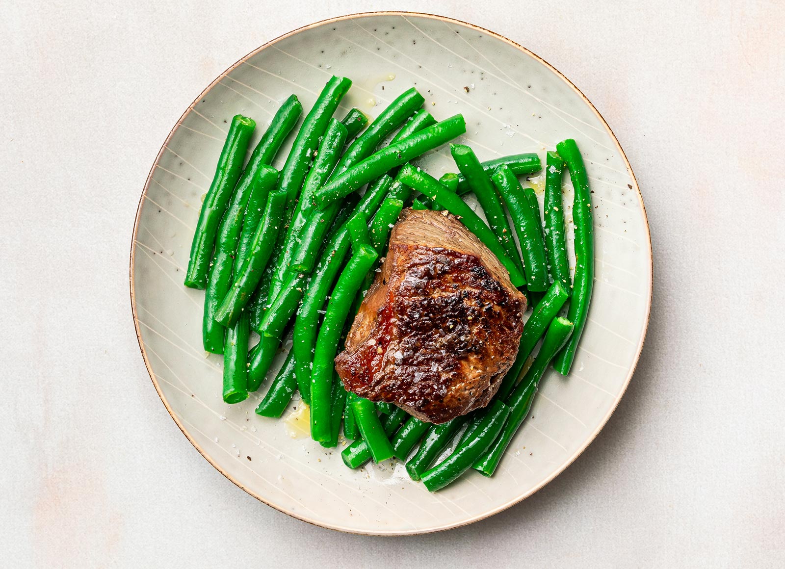 Seared Strip Steak + Green Beans