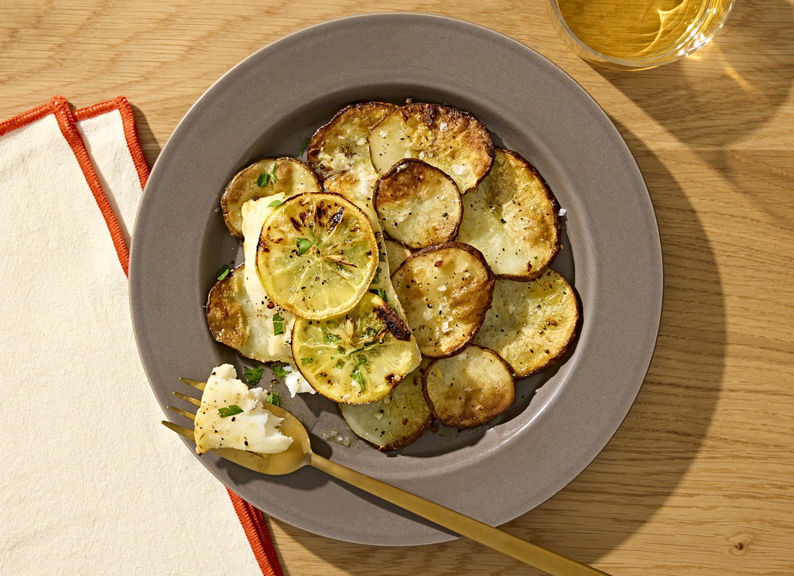 America's Test Kitchen Air-Fryer Roasted Cod with Lemon-Garlic Potato Galette