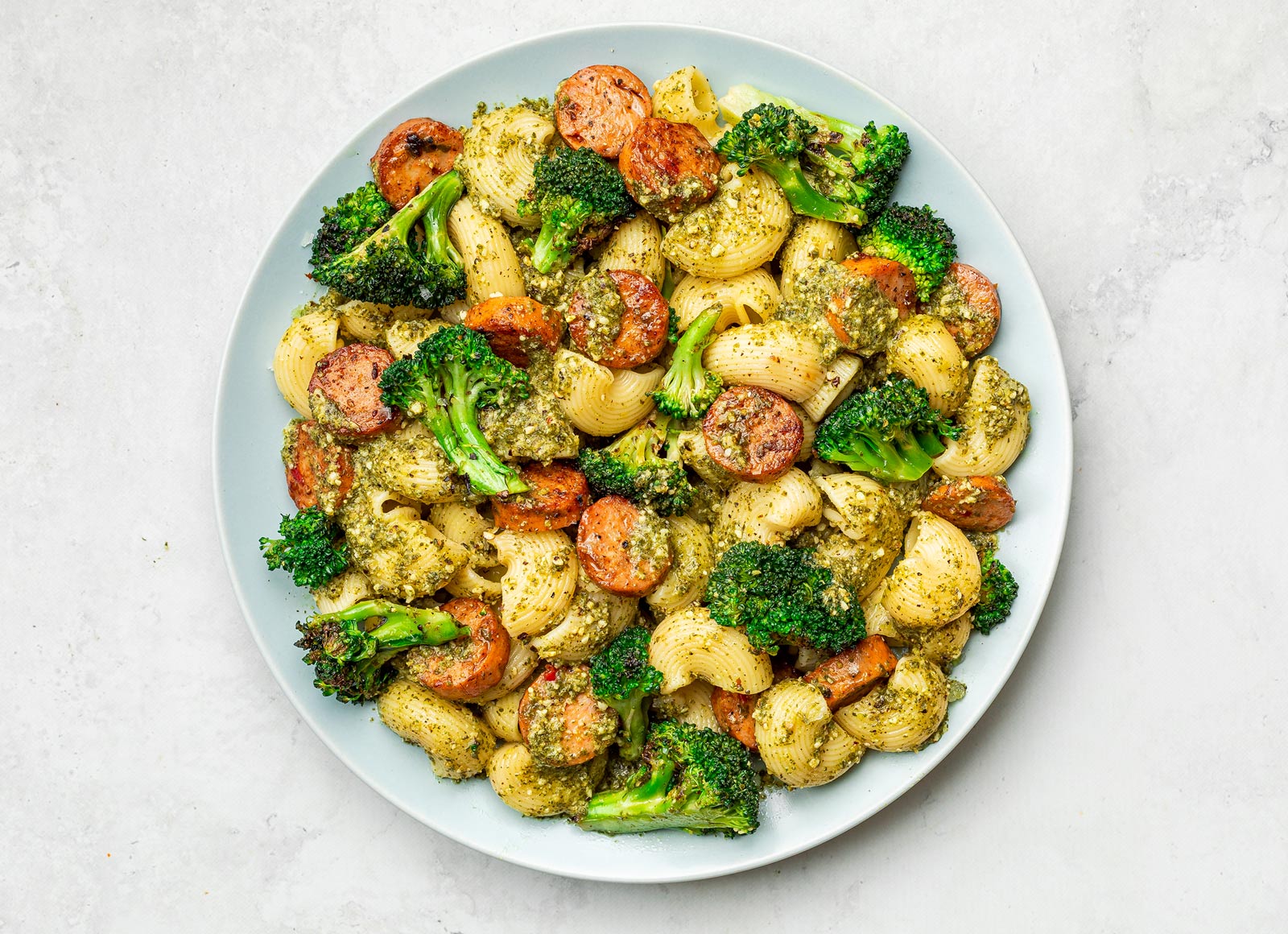 Bountiful Sausage Pesto Pasta
