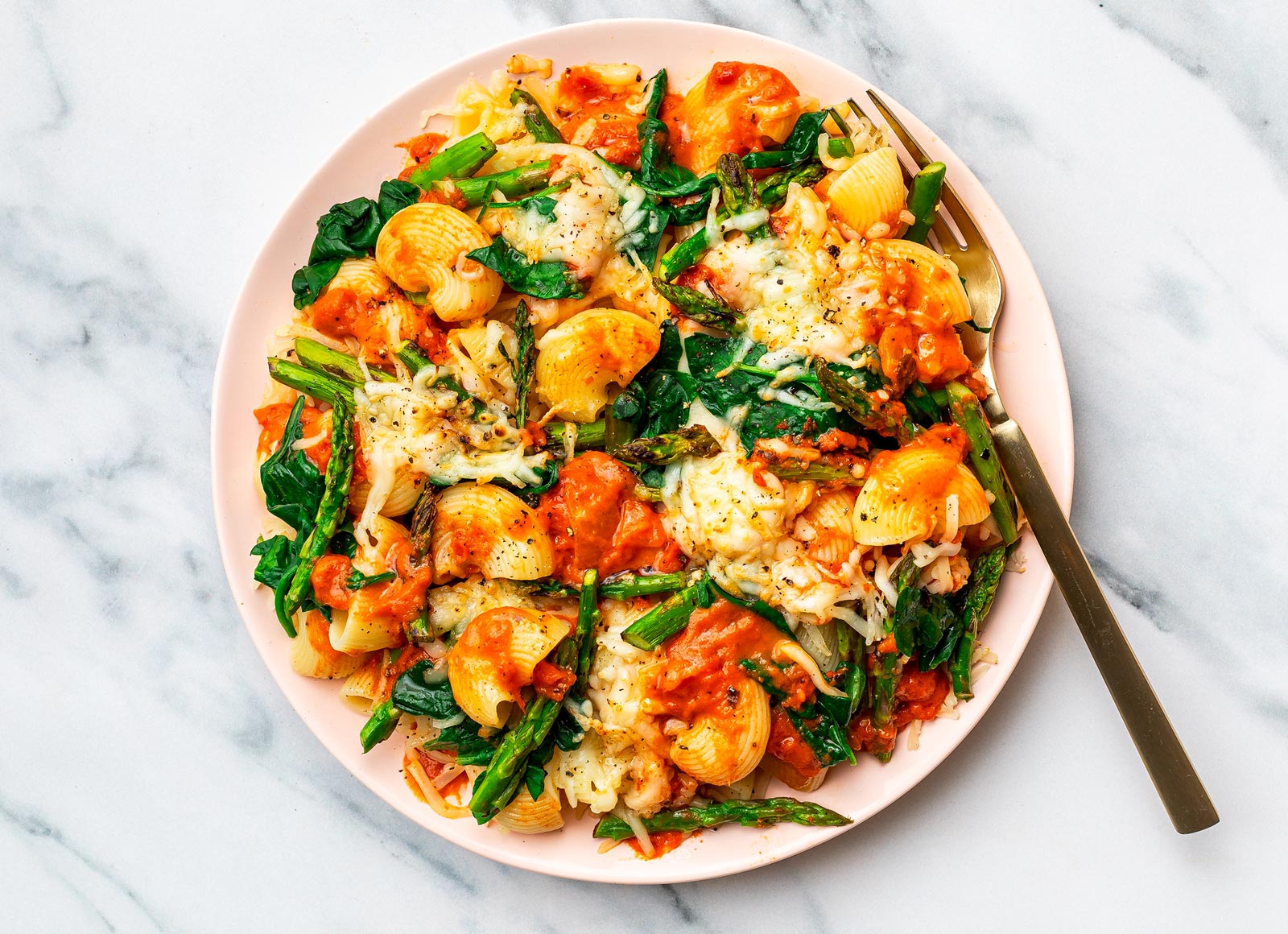 Cheesy Veggie Vodka Chiocciole Pasta Bake