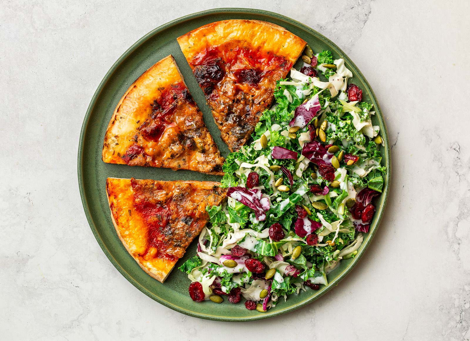 Italian Sausage Pizza + Kale Salad