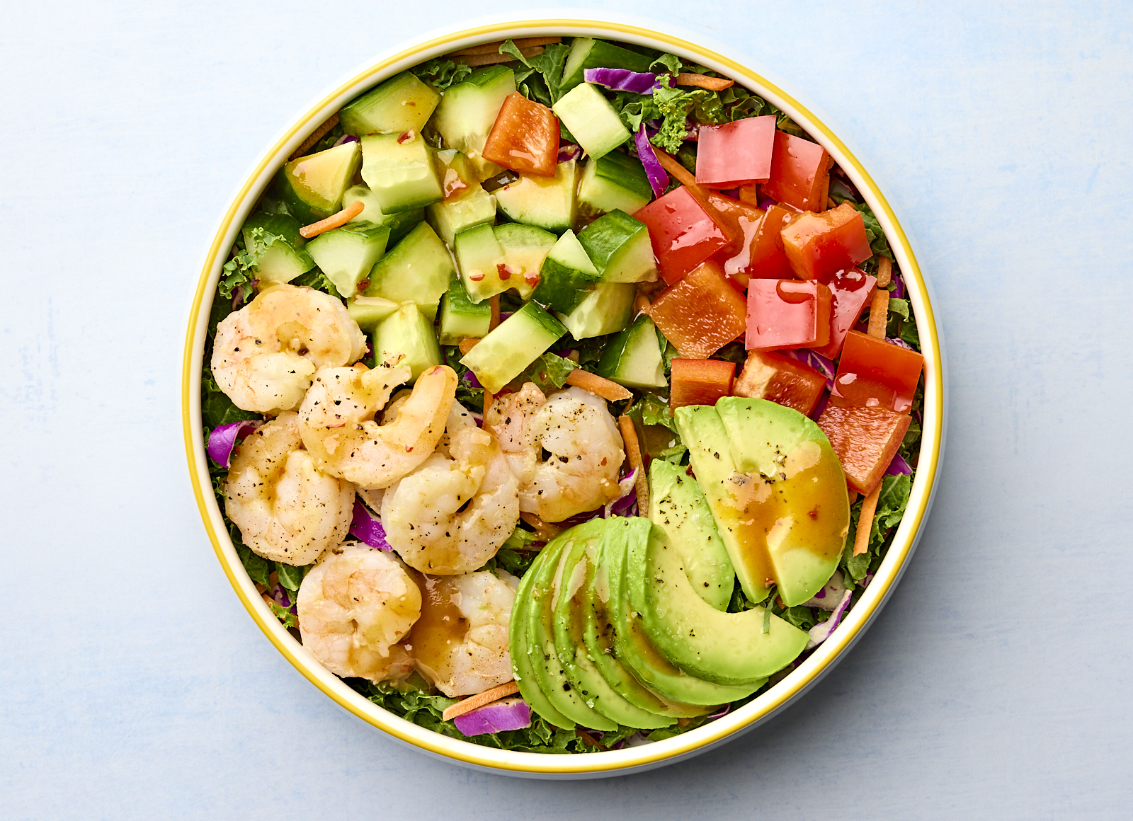 Sesame Ginger Shrimp Rainbow Bowl
