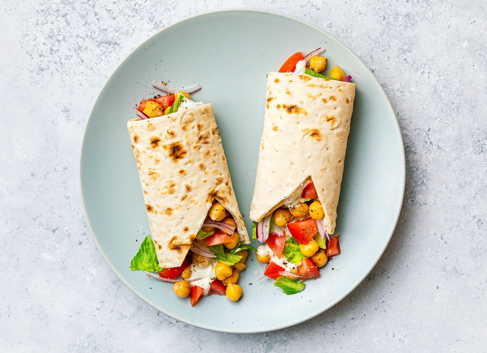Tzatziki Smashed Chickpea Lavash Wrap