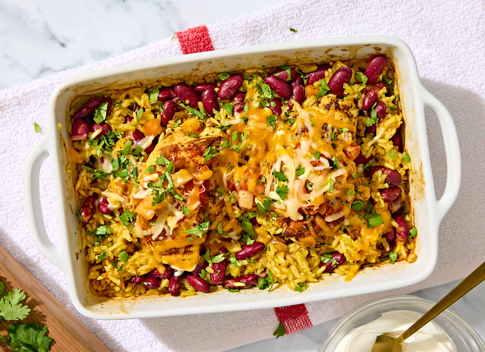 Baked Salsa Chicken with Rice n' Beans