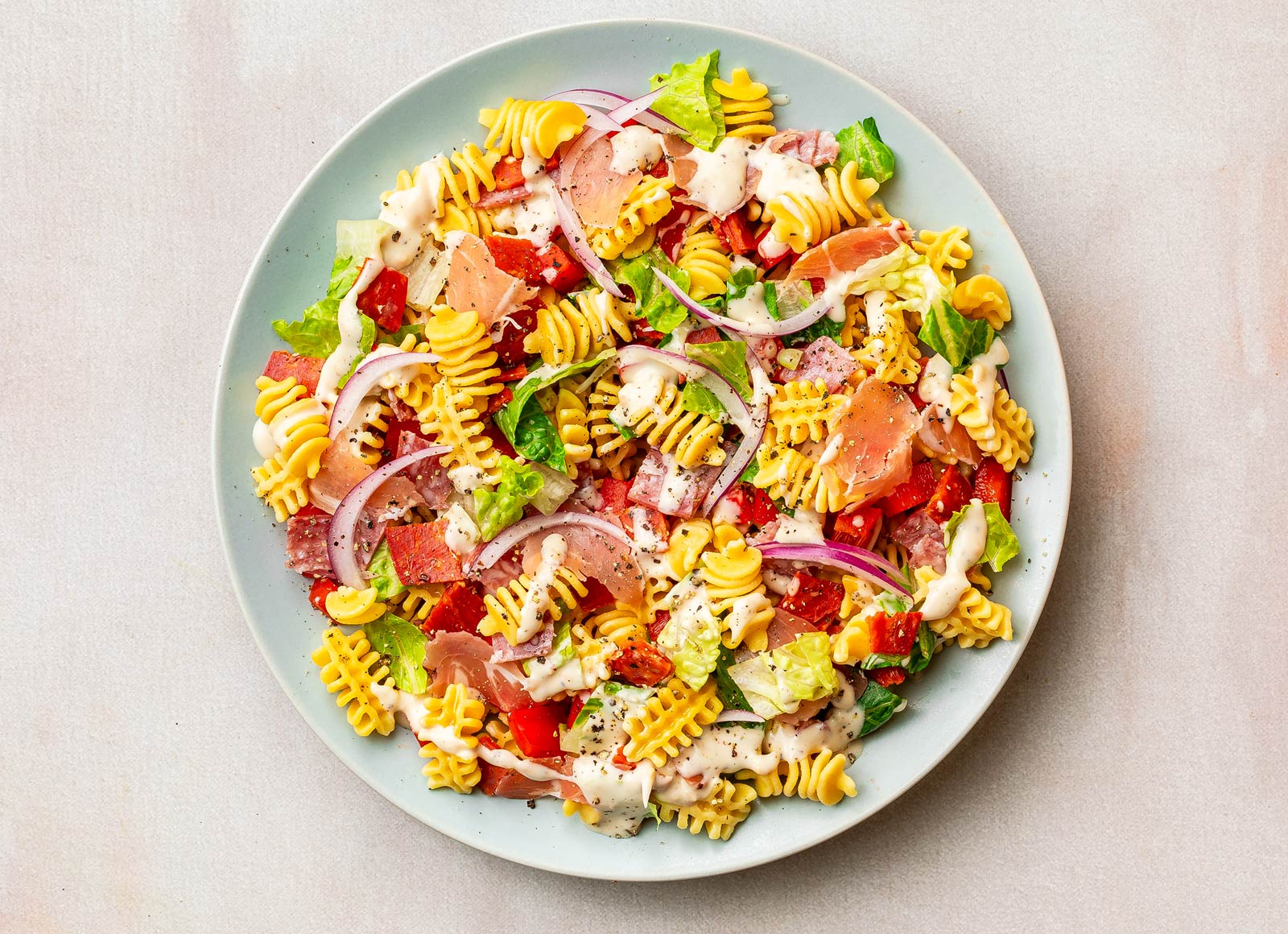 Hero Hoagie Grinder Radiatori Protein Pasta Salad