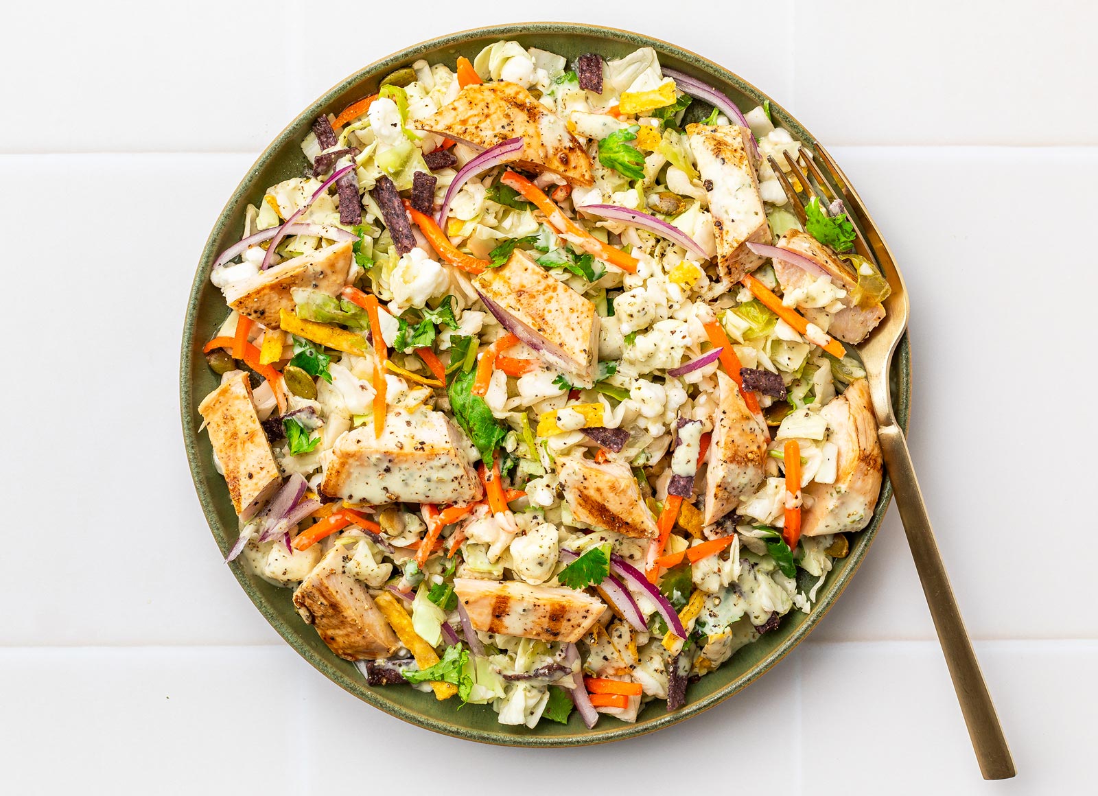 Creamy Southwestern Grilled Seasoned Chicken Breast Salad
