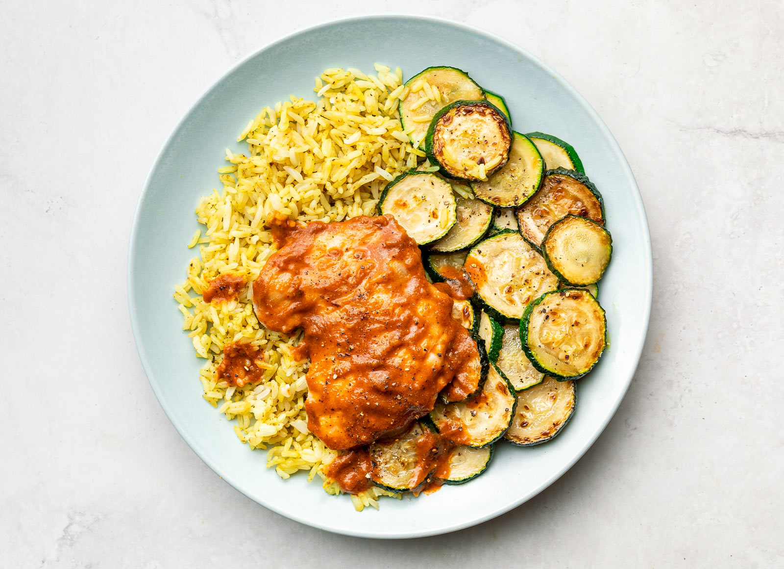 Chicken Tikka Masala with Jasmine Rice + Zucchini | Hungryroot