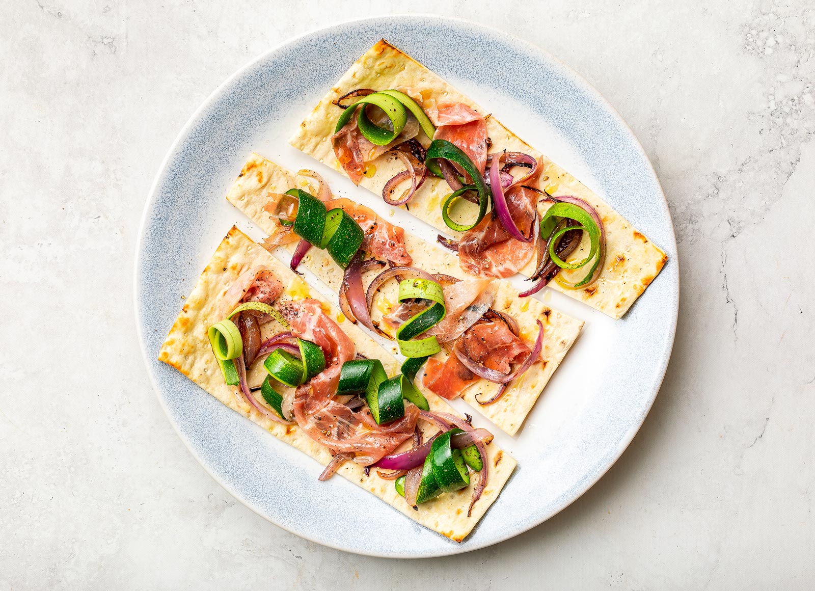 Zucchini + Prosciutto Flatbread