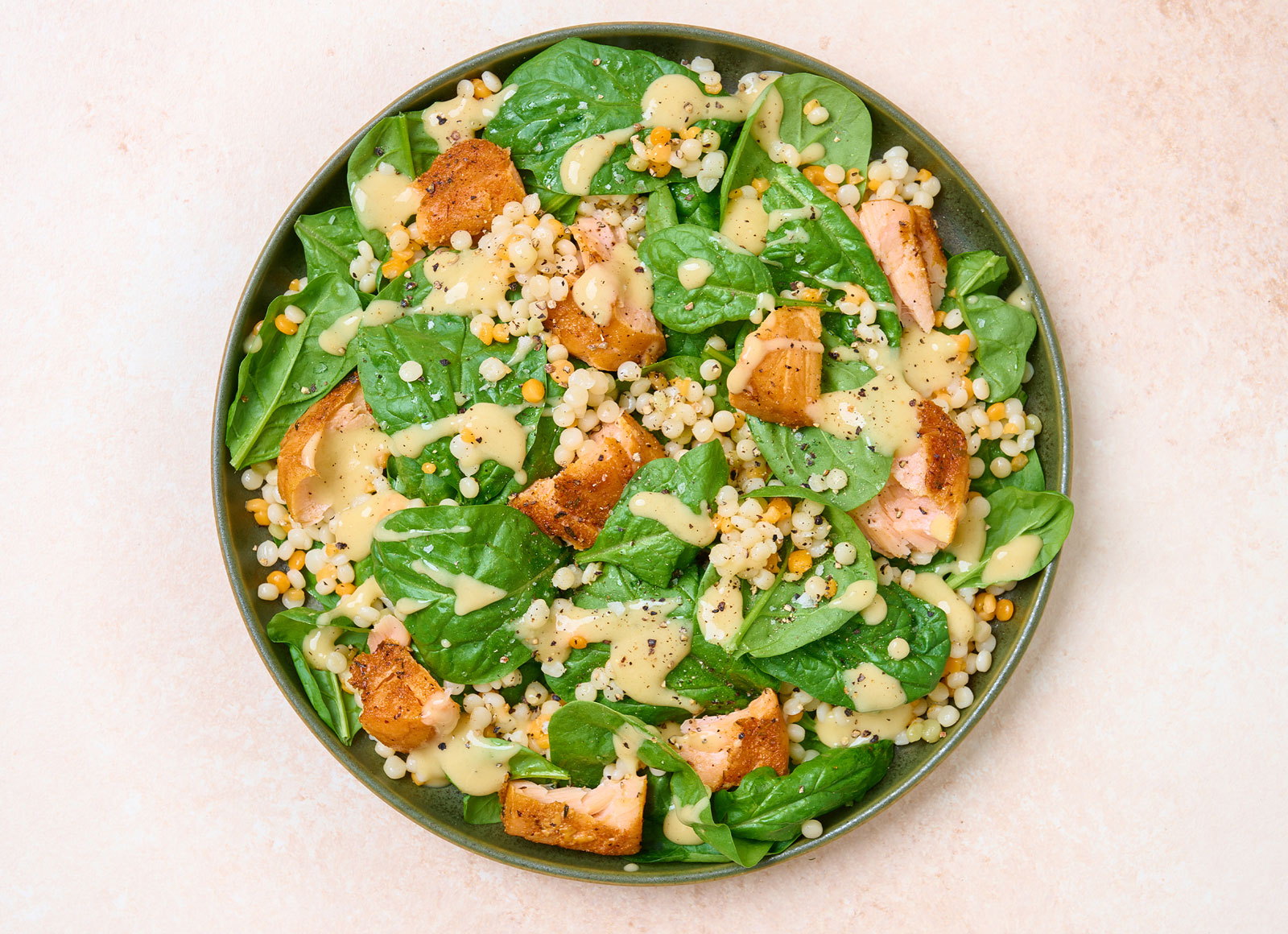 Blackened Salmon Couscous Pasta Salad