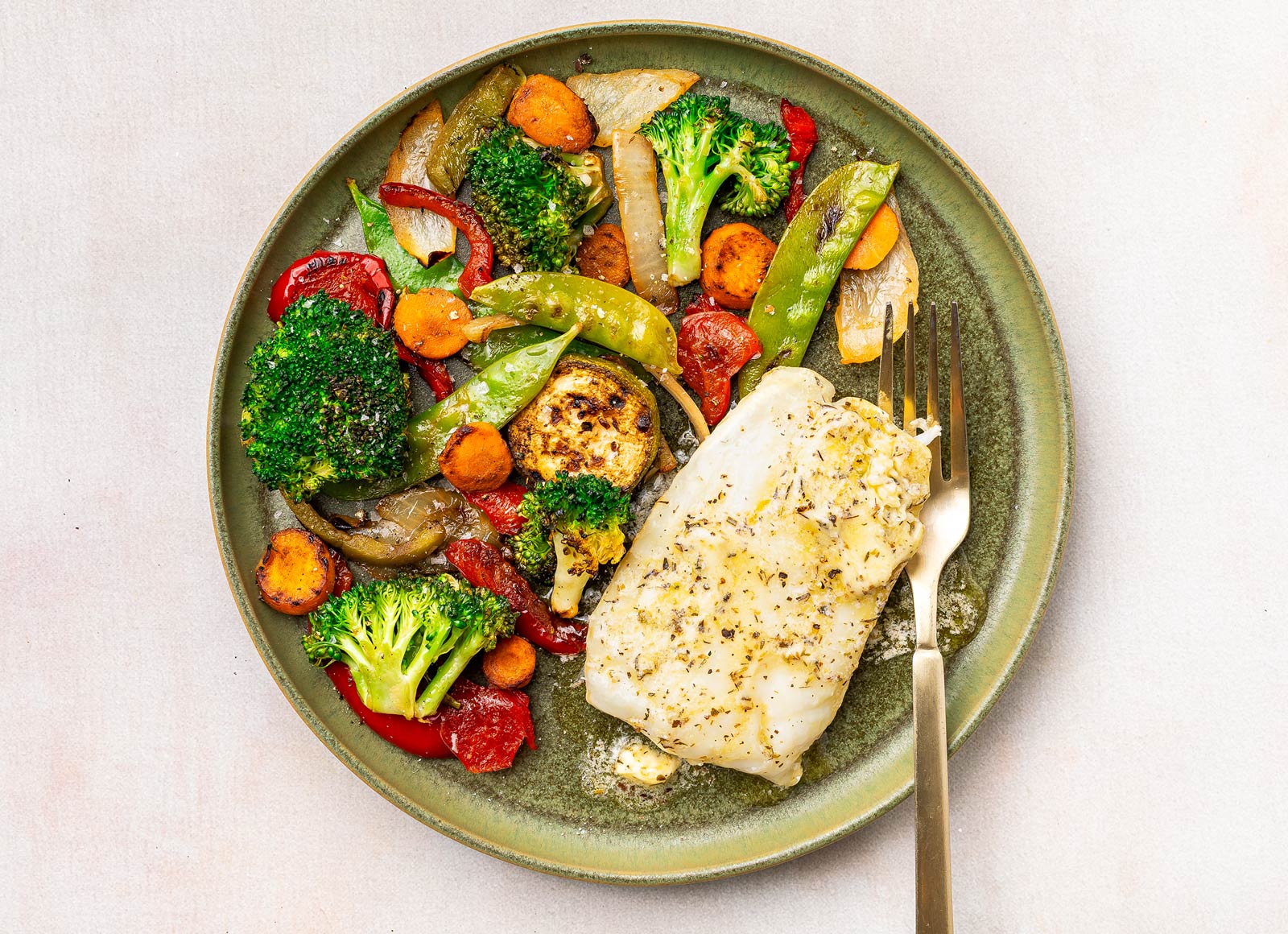Sheet-Pan Herb Butter Cod + Veggies