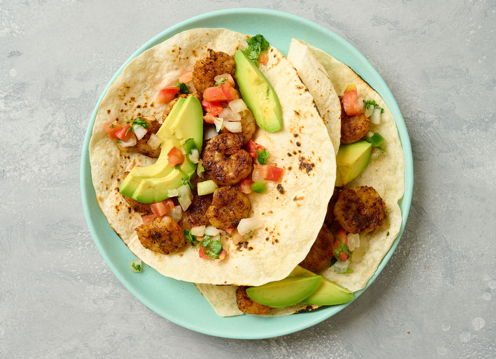 Blackened Shrimp Tacos with Salsa