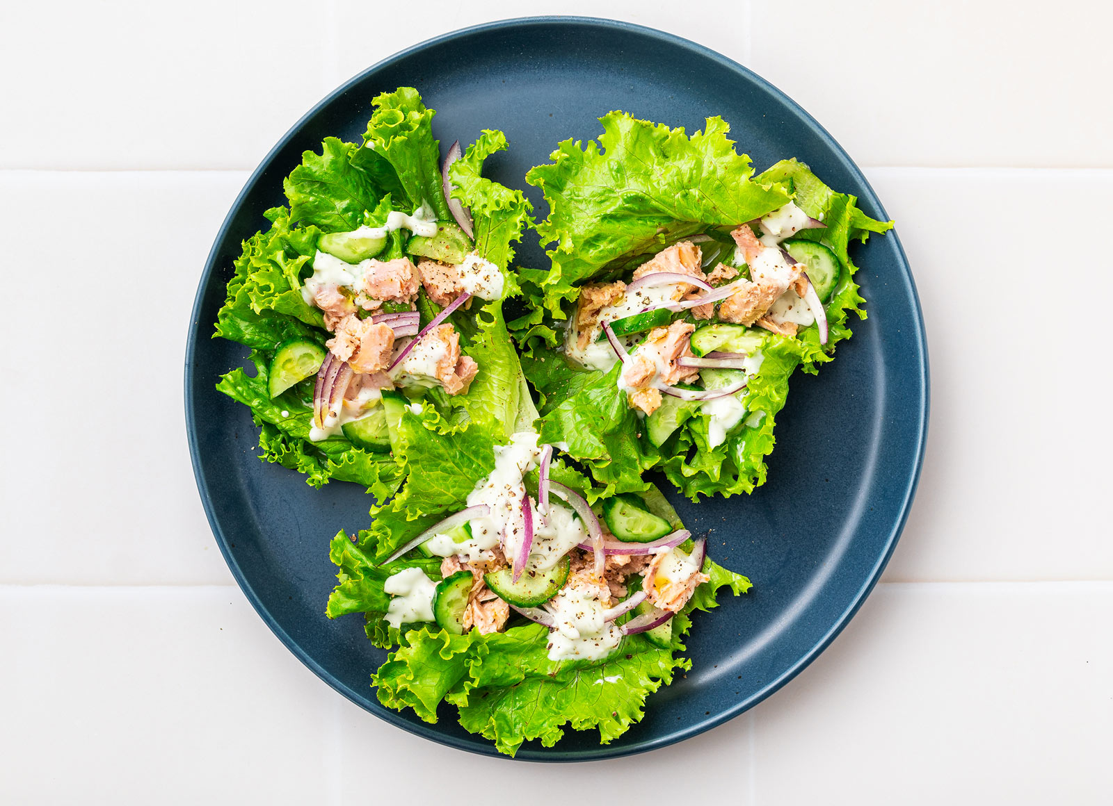 Tzatziki Tuna Salad Lettuce Wraps