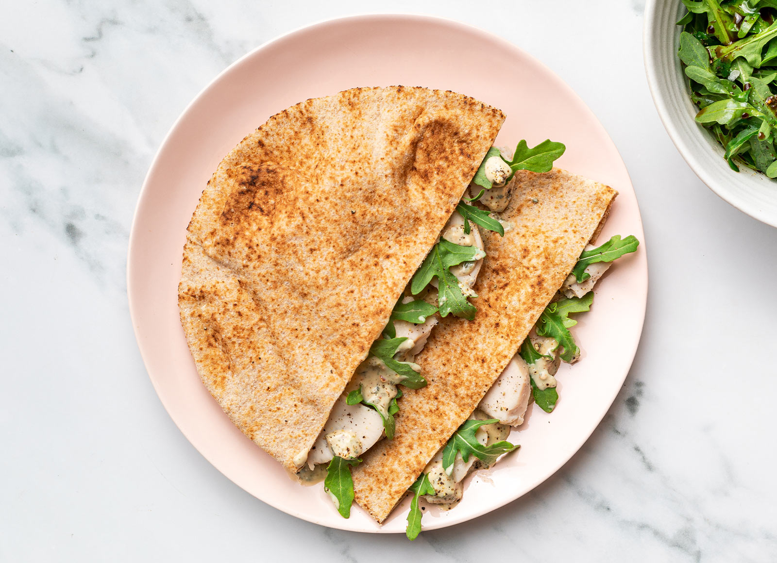 Spinach Artichoke Roast Chicken Whole Grain Pita Pockets