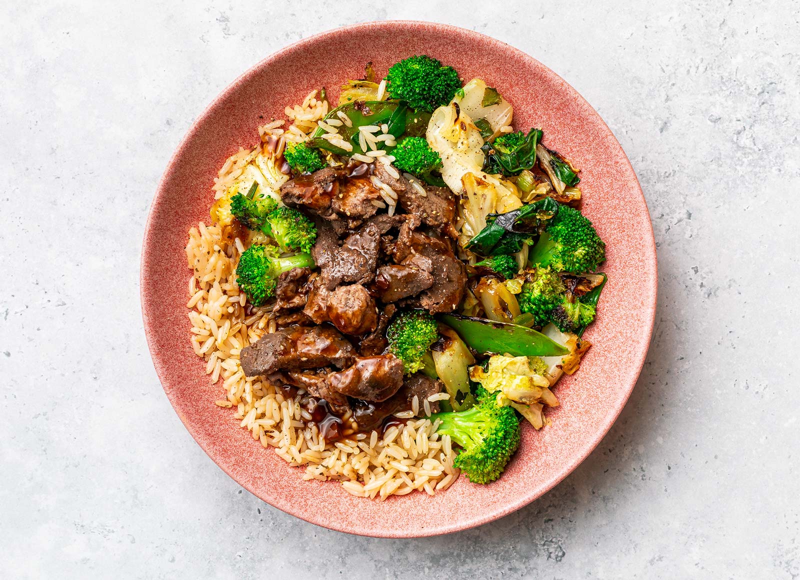 Honey Garlic Beef Rice Bowl with Bok Choy