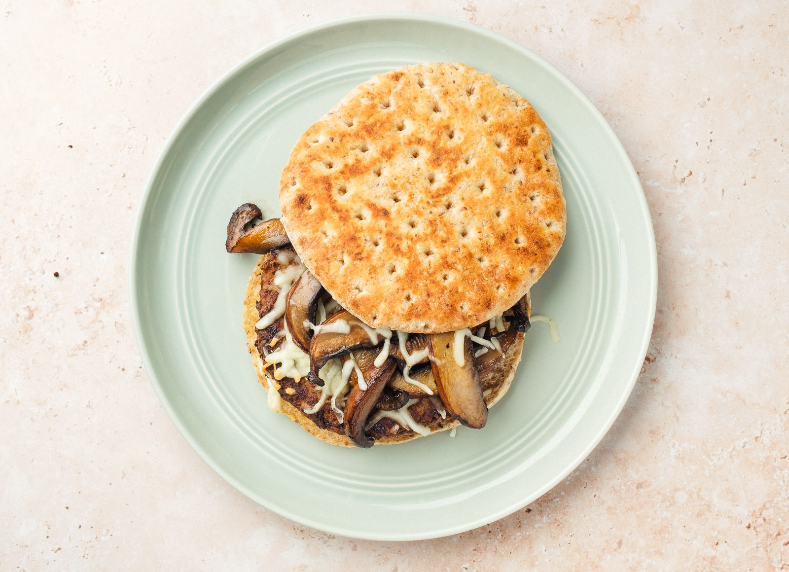 Shroomed Up Cheeseburger with Ground Beef Patties