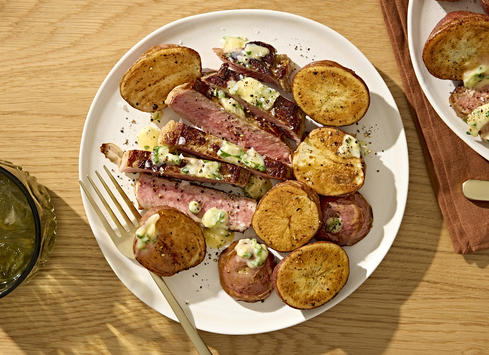 America's Test Kitchen Cast Iron Steaks with Herb Butter + Roasted Potatoes