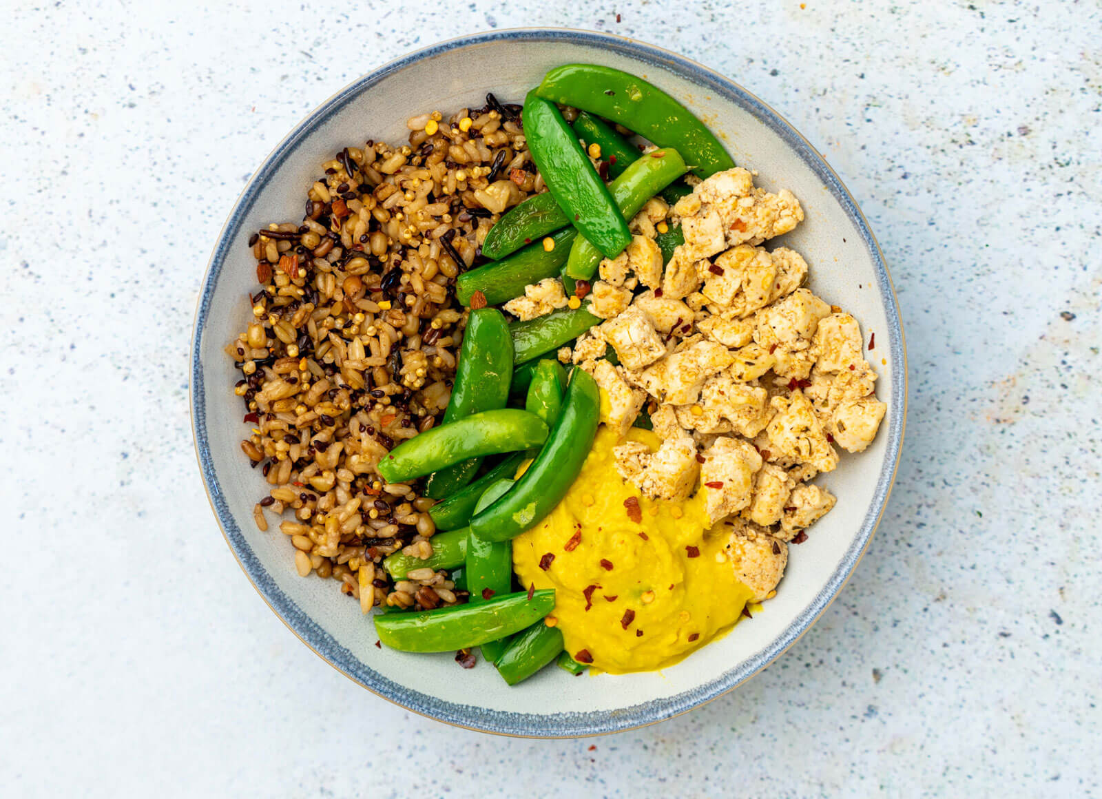 Coconut Curry Savory Spiced Tofu Bites Bowl