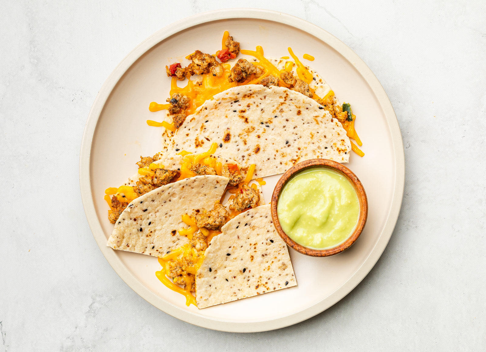 Everything Chicken Quesadillas