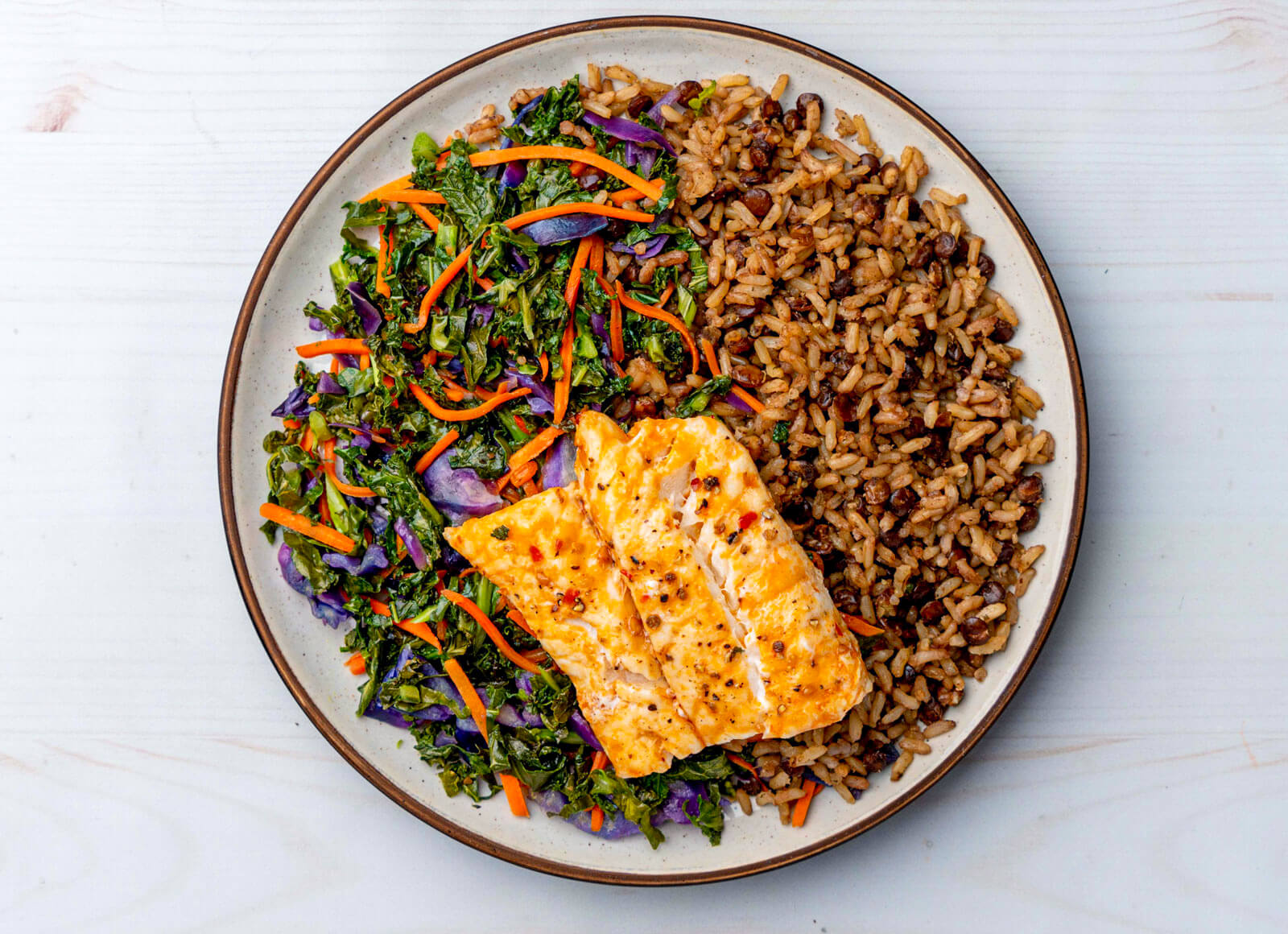Oven Roasted Cod + Rainbow Greens