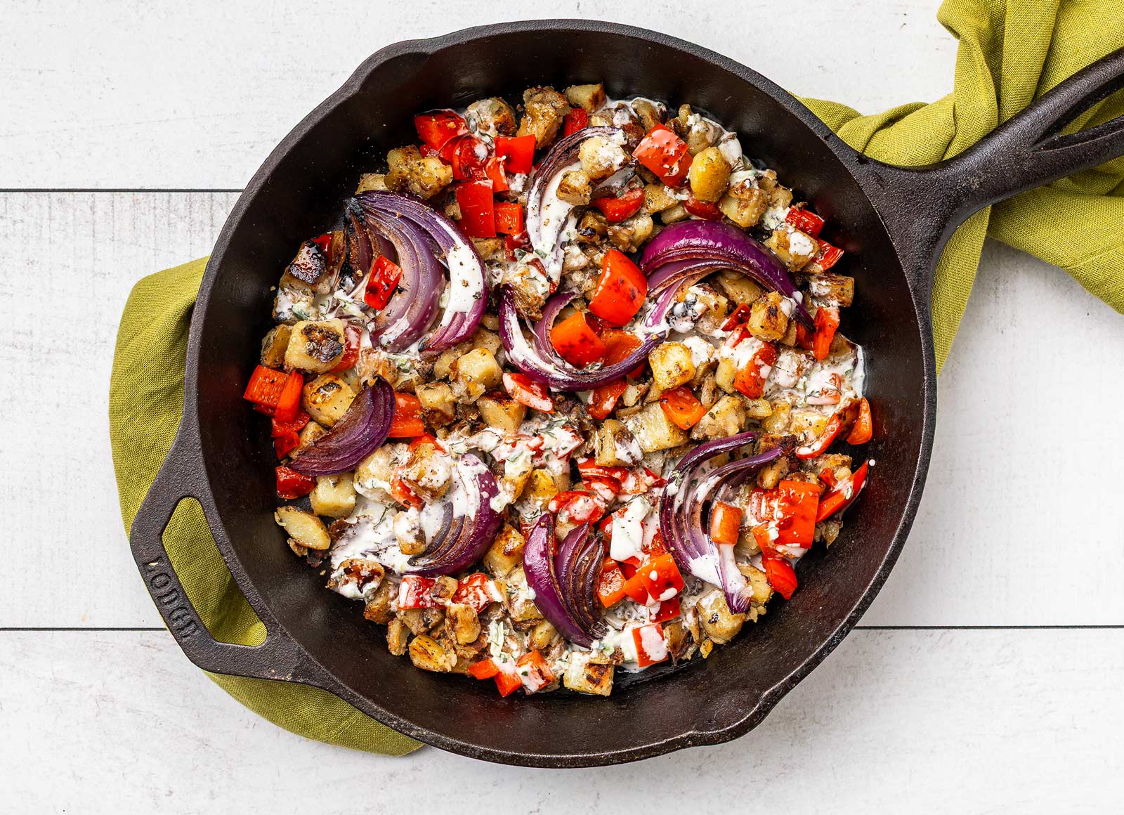 Breakfast Veggie Hash with Red Bell Pepper