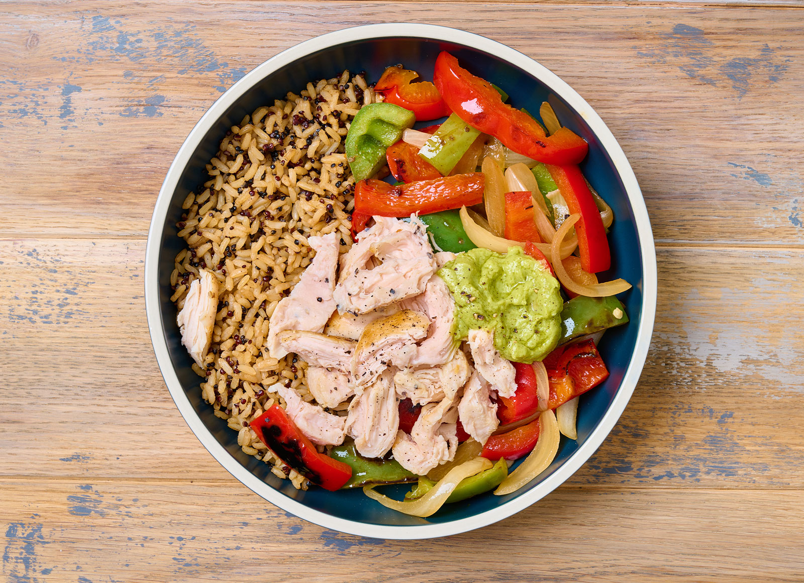 Chicken + Fajita Veggie Rice Bowl