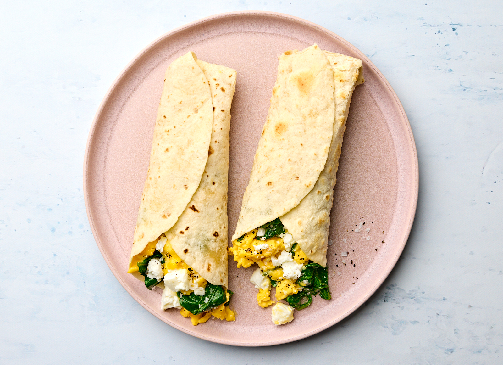 Baby Spinach, Feta + Scrambled Egg Wrap